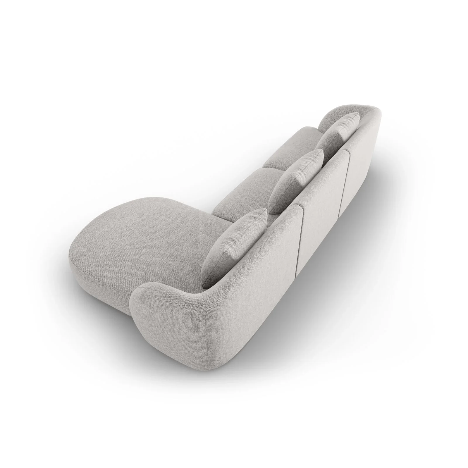 Tulum 4-Sitzer Ecksofa, Rechte Seite, aus Samt oder Chenille, 255x156x70 cm - Image 24