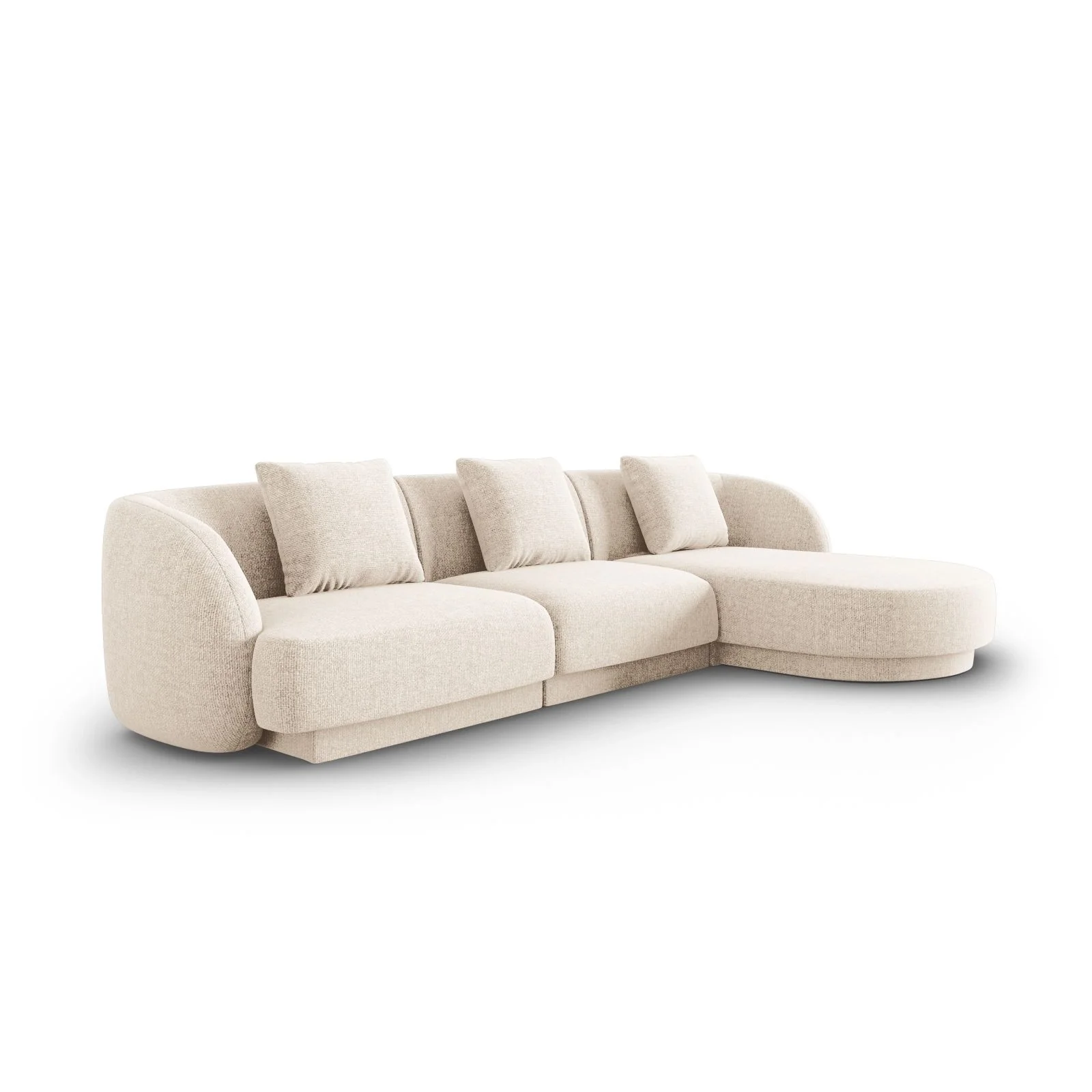 Tulum 4-Sitzer Ecksofa, Rechte Seite, aus Samt oder Chenille, 255x156x70 cm - Image 3