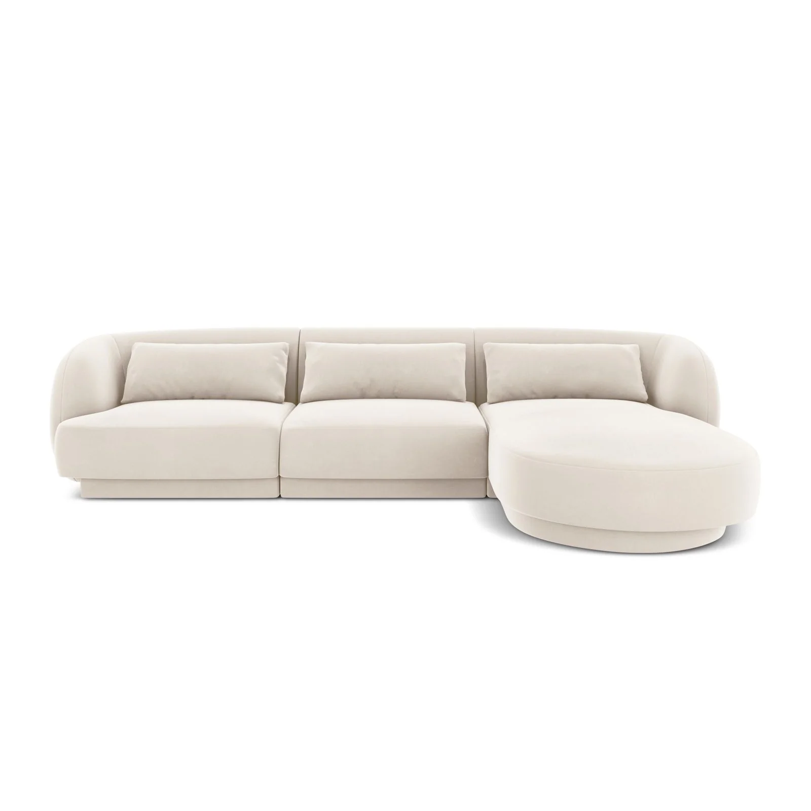 Tulum 4-Sitzer Ecksofa, Rechte Seite, aus Samt oder Chenille, 255x156x70 cm - Image 36