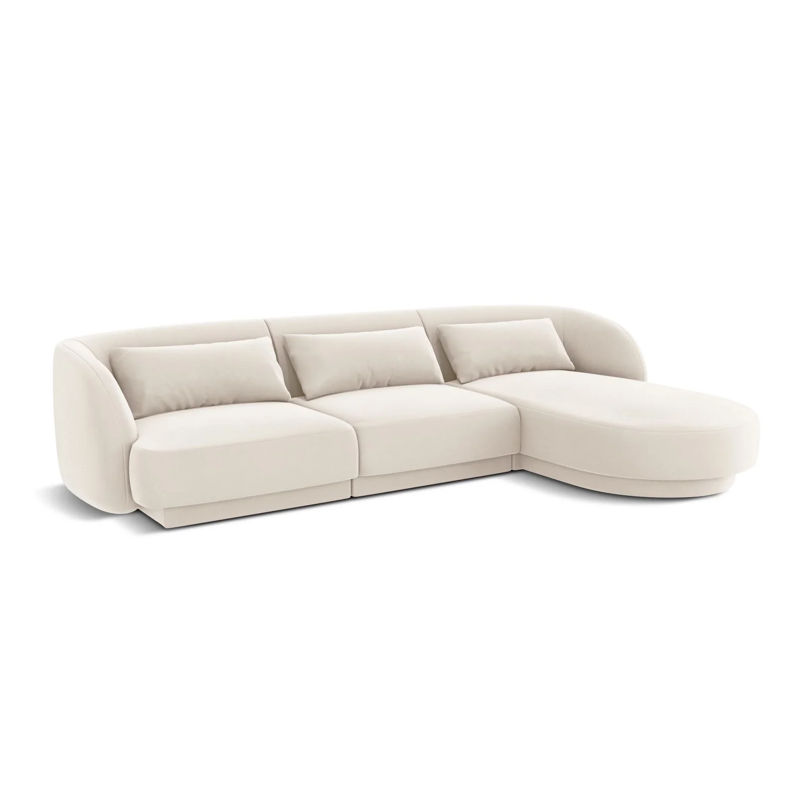 Tulum 4-Sitzer Ecksofa, Rechte Seite, aus Samt oder Chenille, 255x156x70 cm - Image 39
