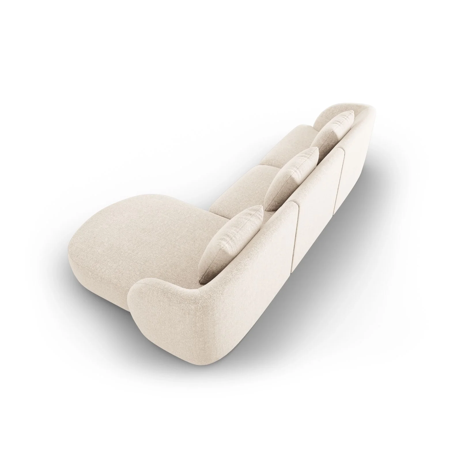 Tulum 4-Sitzer Ecksofa, Rechte Seite, aus Samt oder Chenille, 255x156x70 cm - Image 4