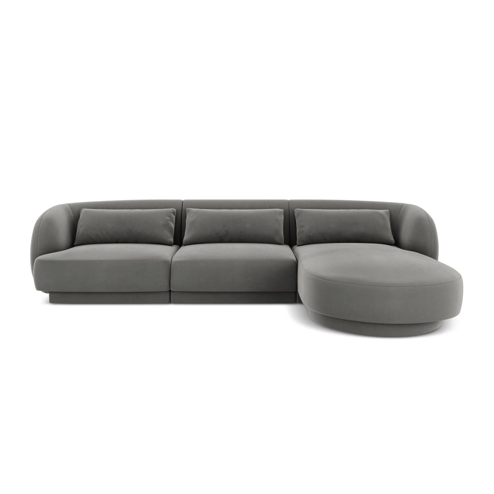 Tulum 4-Sitzer Ecksofa, Rechte Seite, aus Samt oder Chenille, 255x156x70 cm - Image 48
