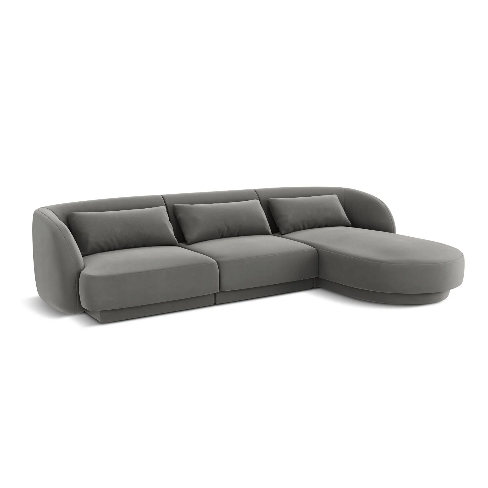 Tulum 4-Sitzer Ecksofa, Rechte Seite, aus Samt oder Chenille, 255x156x70 cm - Image 51