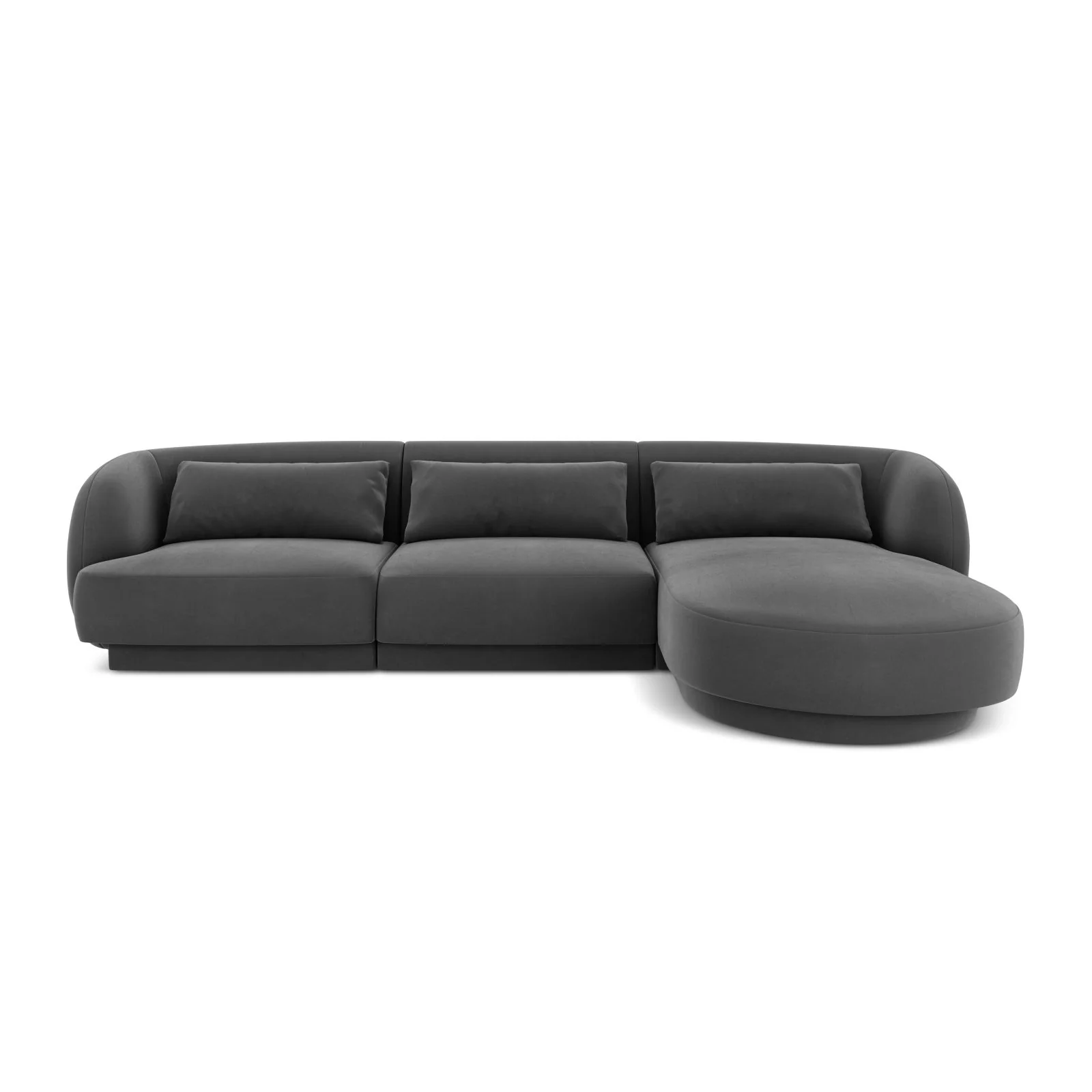 Tulum 4-Sitzer Ecksofa, Rechte Seite, aus Samt oder Chenille, 255x156x70 cm - Image 54