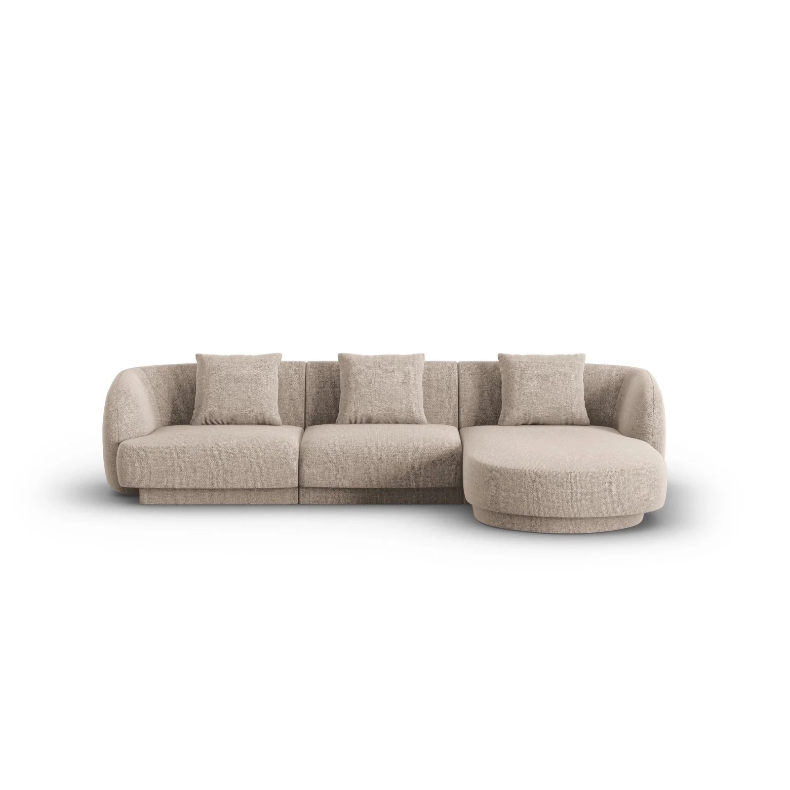 Tulum 4-Sitzer Ecksofa, Rechte Seite, aus Samt oder Chenille, 255x156x70 cm - Image 6