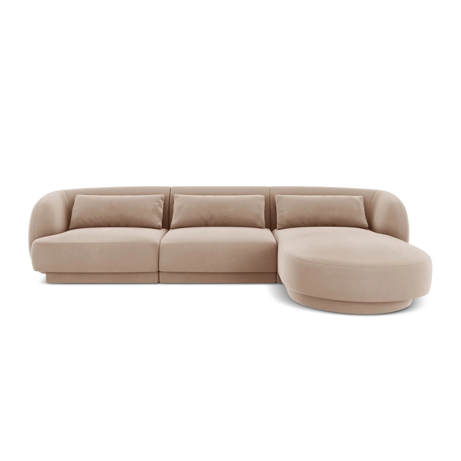 Tulum 4-Sitzer Ecksofa, Rechte Seite, aus Samt oder Chenille, 255x156x70 cm - Image 66