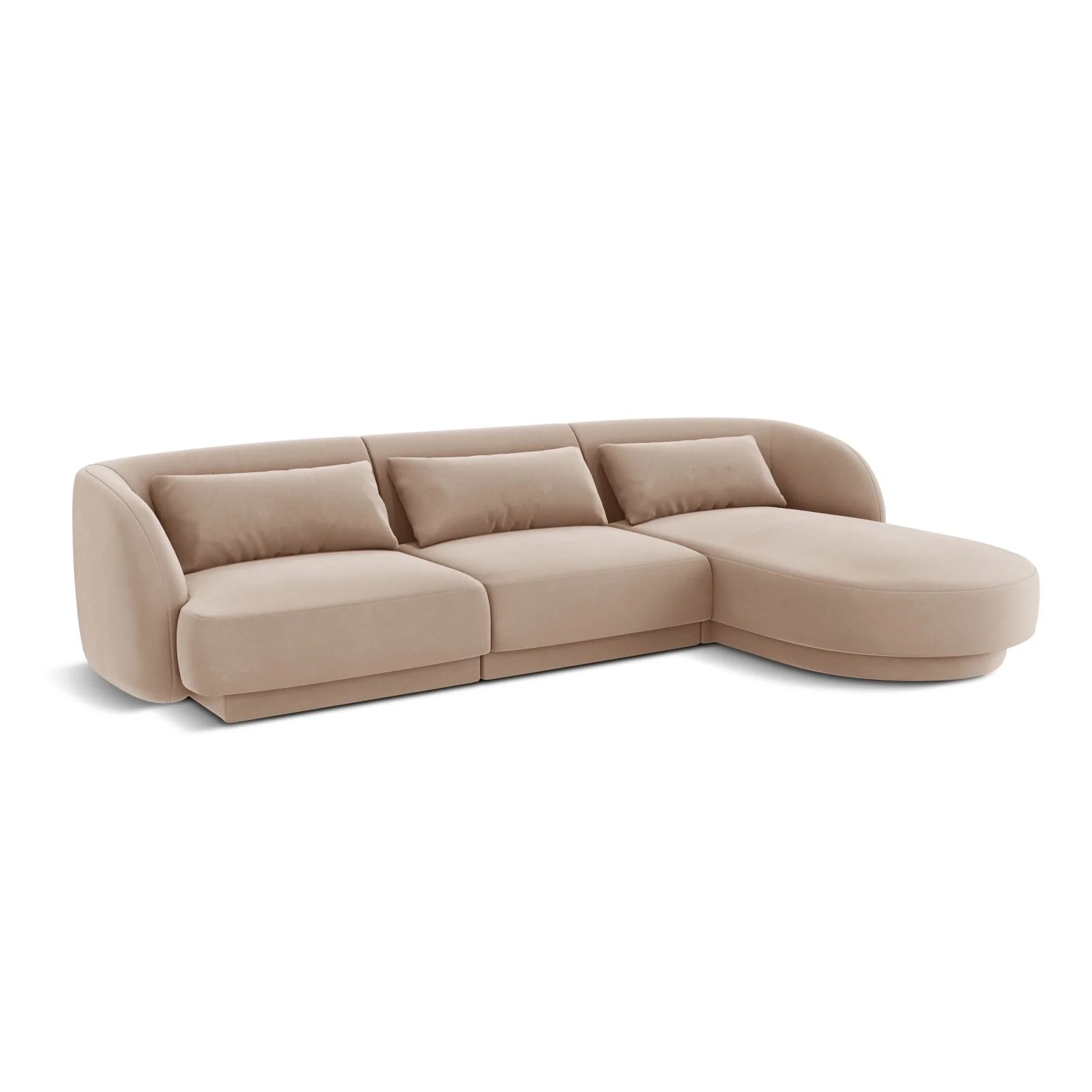 Tulum 4-Sitzer Ecksofa, Rechte Seite, aus Samt oder Chenille, 255x156x70 cm - Image 69