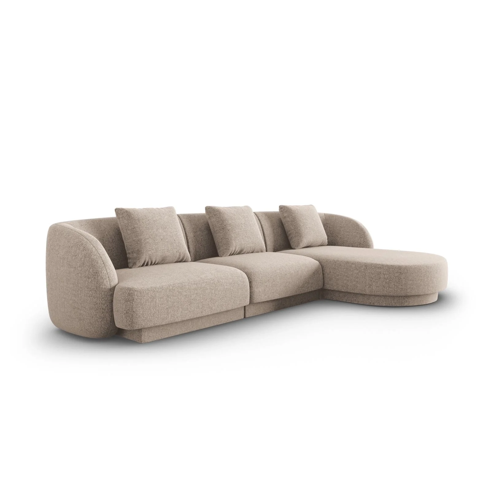 Tulum 4-Sitzer Ecksofa, Rechte Seite, aus Samt oder Chenille, 255x156x70 cm - Image 8