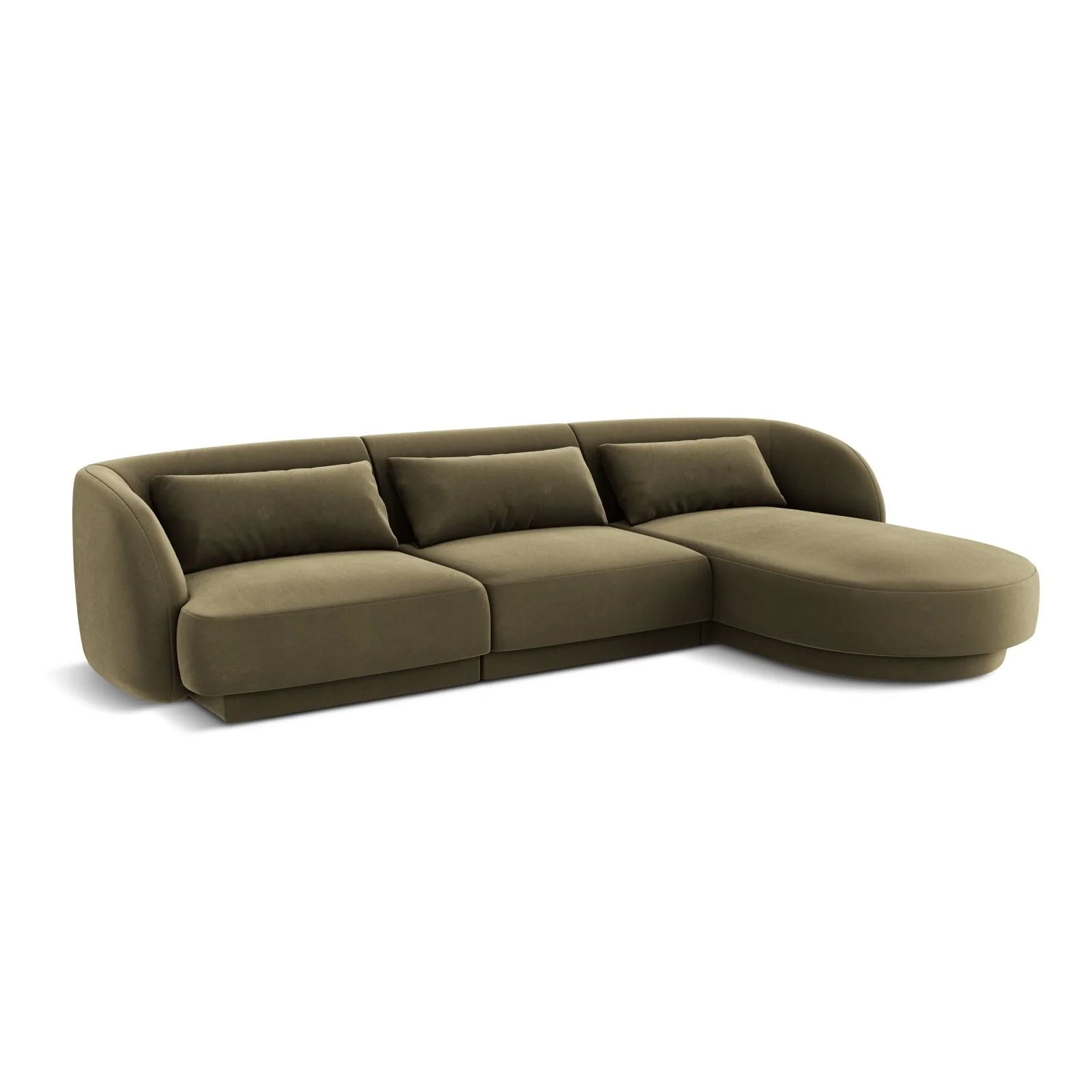 Tulum 4-Sitzer Ecksofa, Rechte Seite, aus Samt oder Chenille, 255x156x70 cm - Image 81