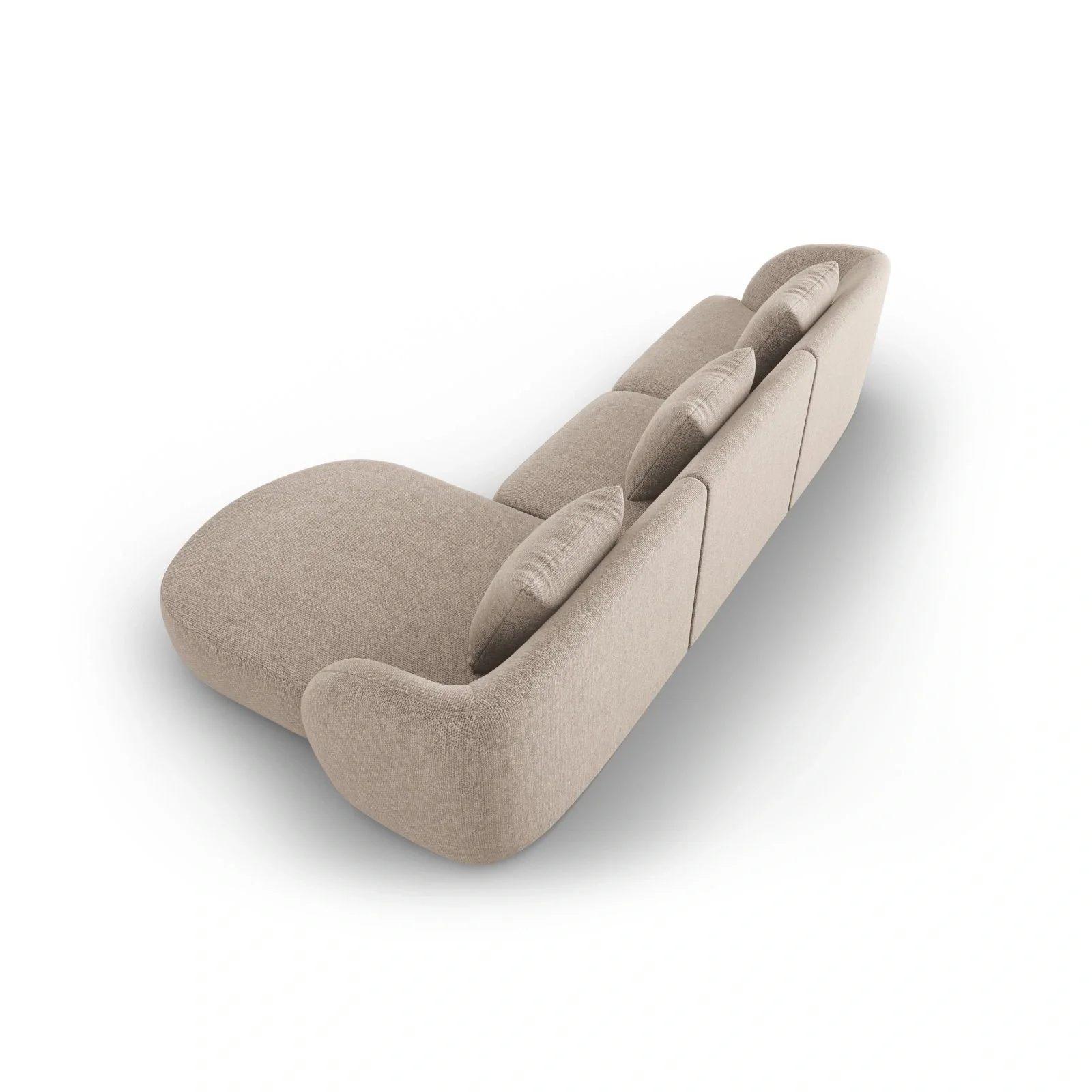 Tulum 4-Sitzer Ecksofa, Rechte Seite, aus Samt oder Chenille, 255x156x70 cm - Image 9