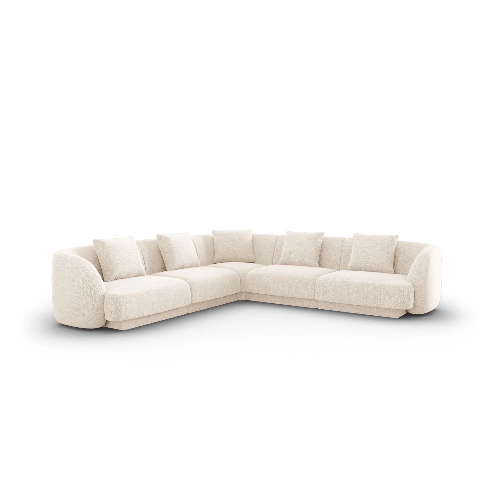 Tulum 5-Sitzer Ecksofa, Symmetrisch, aus Samt oder Chenille, 255x255 cm