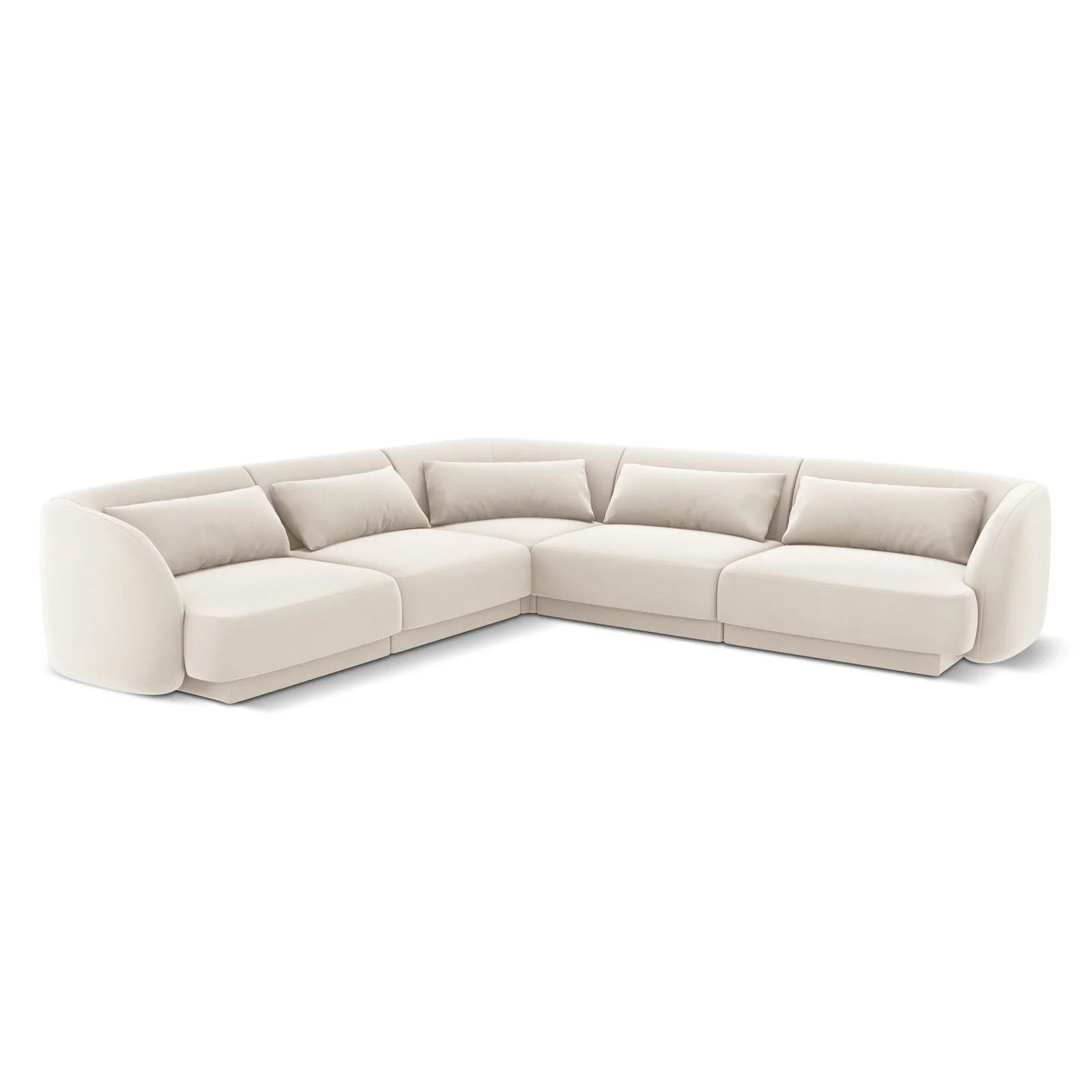 Tulum 5-Sitzer Ecksofa, Symmetrisch, aus Samt oder Chenille, 255x255 cm - Image 36