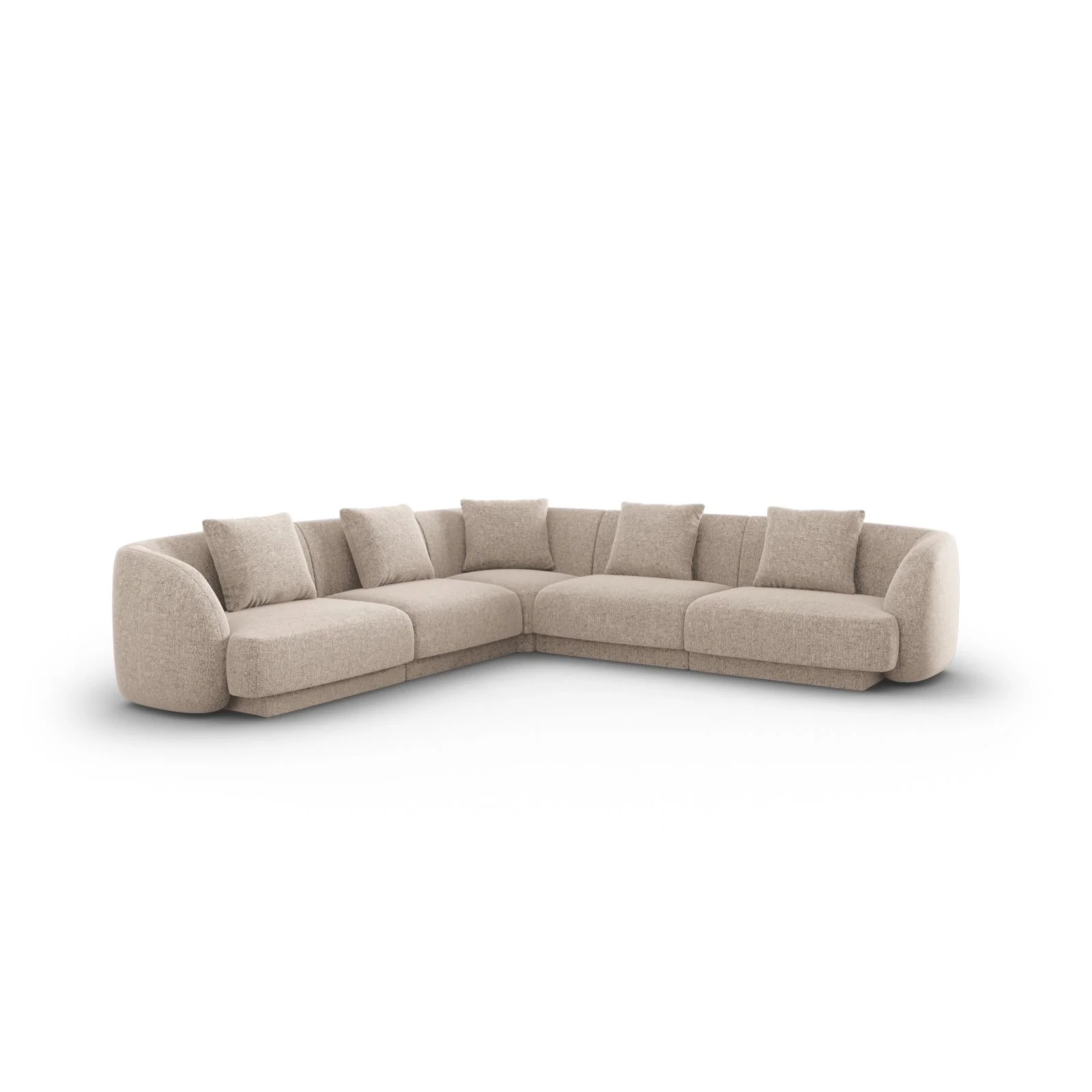 Tulum 5-Sitzer Ecksofa, Symmetrisch, aus Samt oder Chenille, 255x255 cm - Image 6