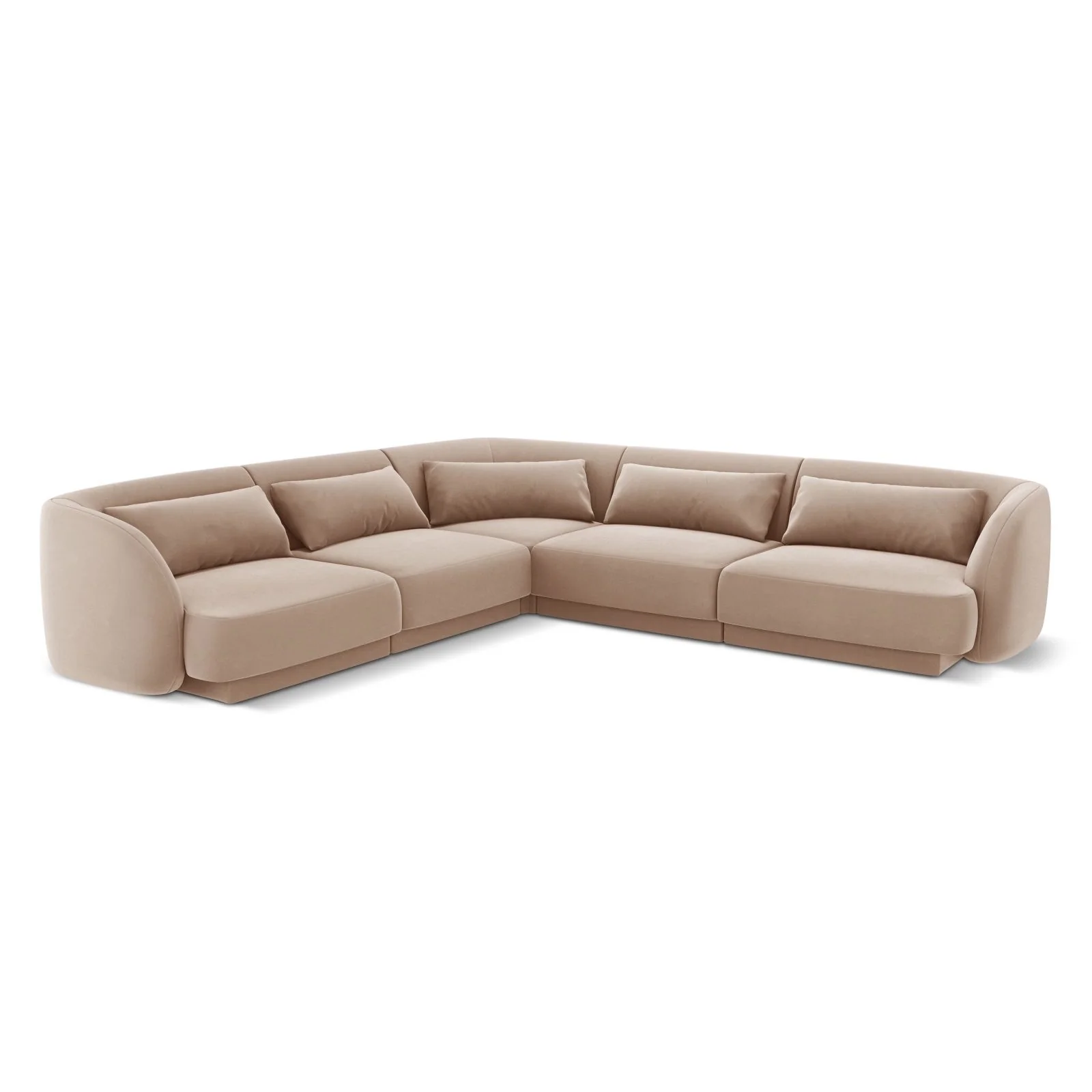 Tulum 5-Sitzer Ecksofa, Symmetrisch, aus Samt oder Chenille, 255x255 cm - Image 61