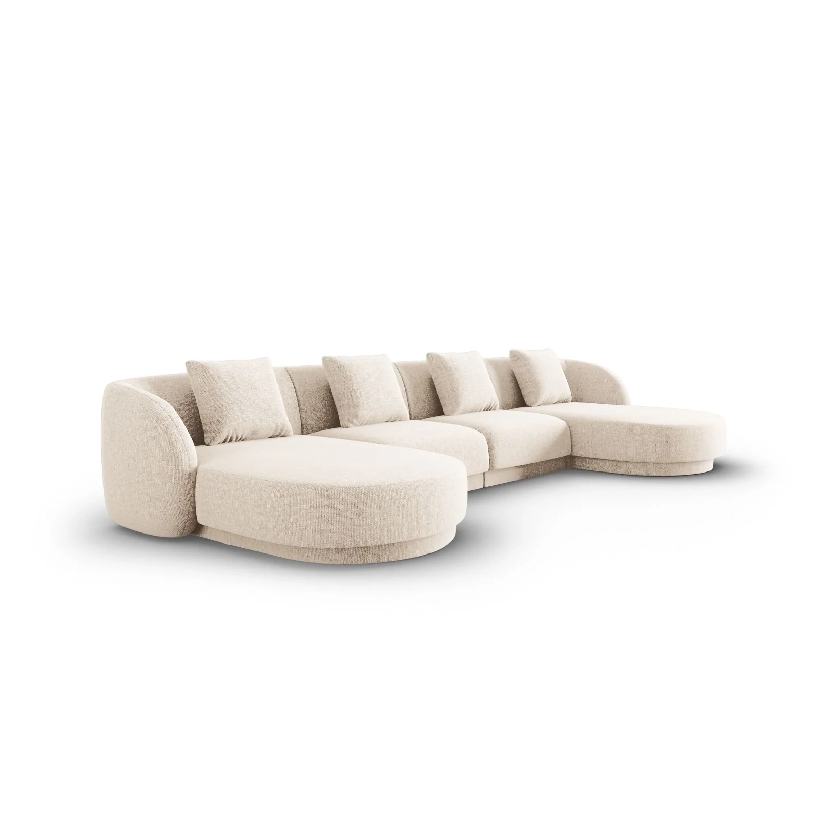 Tulum 5-Sitzer Panorama Sofa aus Samt oder Chenille, 330x156x70 cm - Image 3