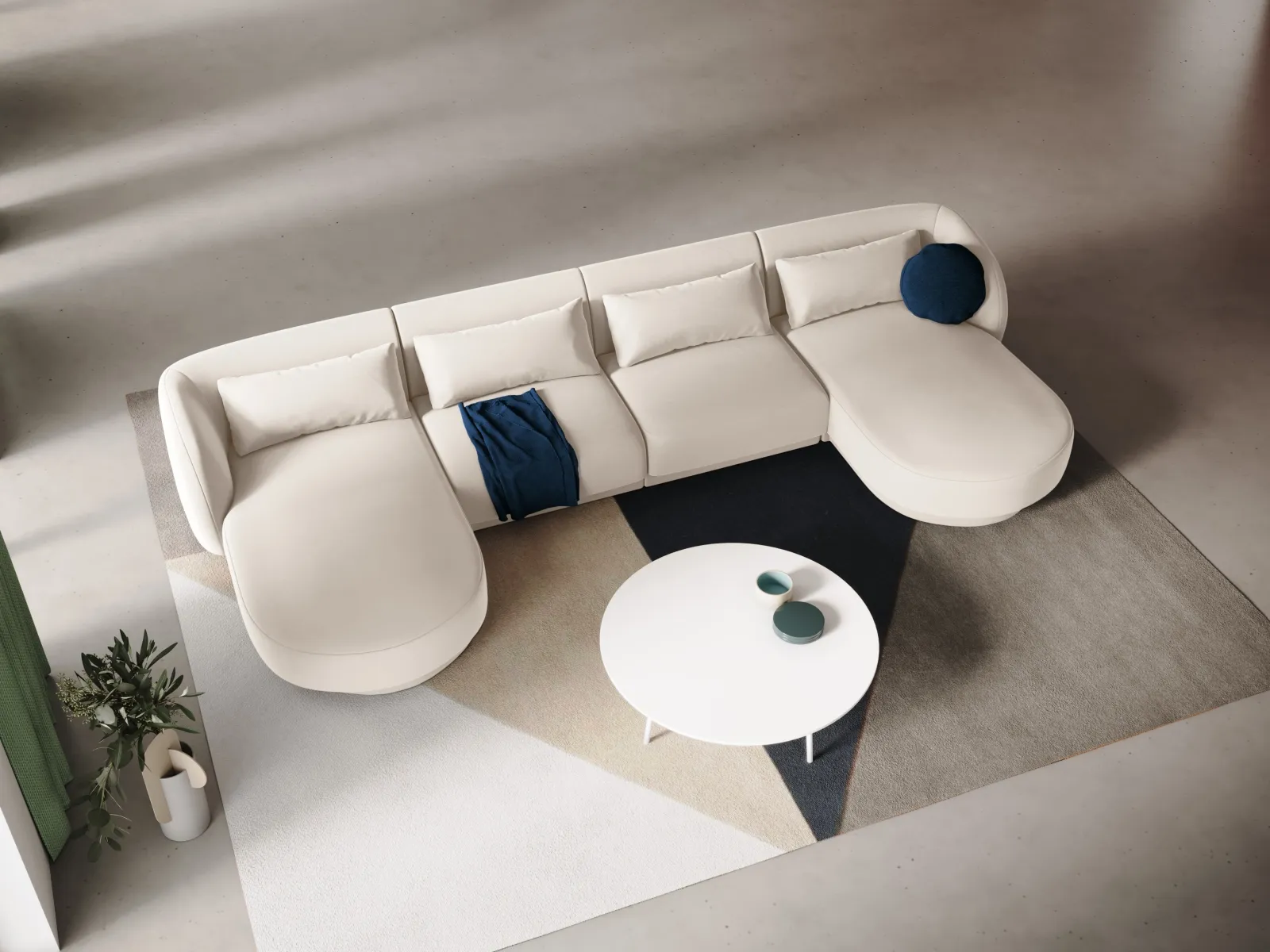 Tulum 5-Sitzer Panorama Sofa aus Samt oder Chenille, 330x156x70 cm - Image 37