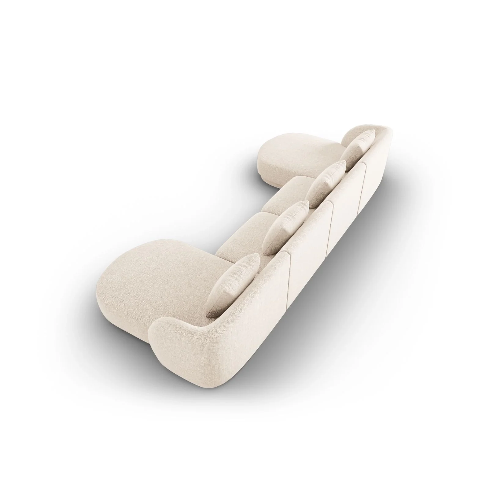 Tulum 5-Sitzer Panorama Sofa aus Samt oder Chenille, 330x156x70 cm - Image 4