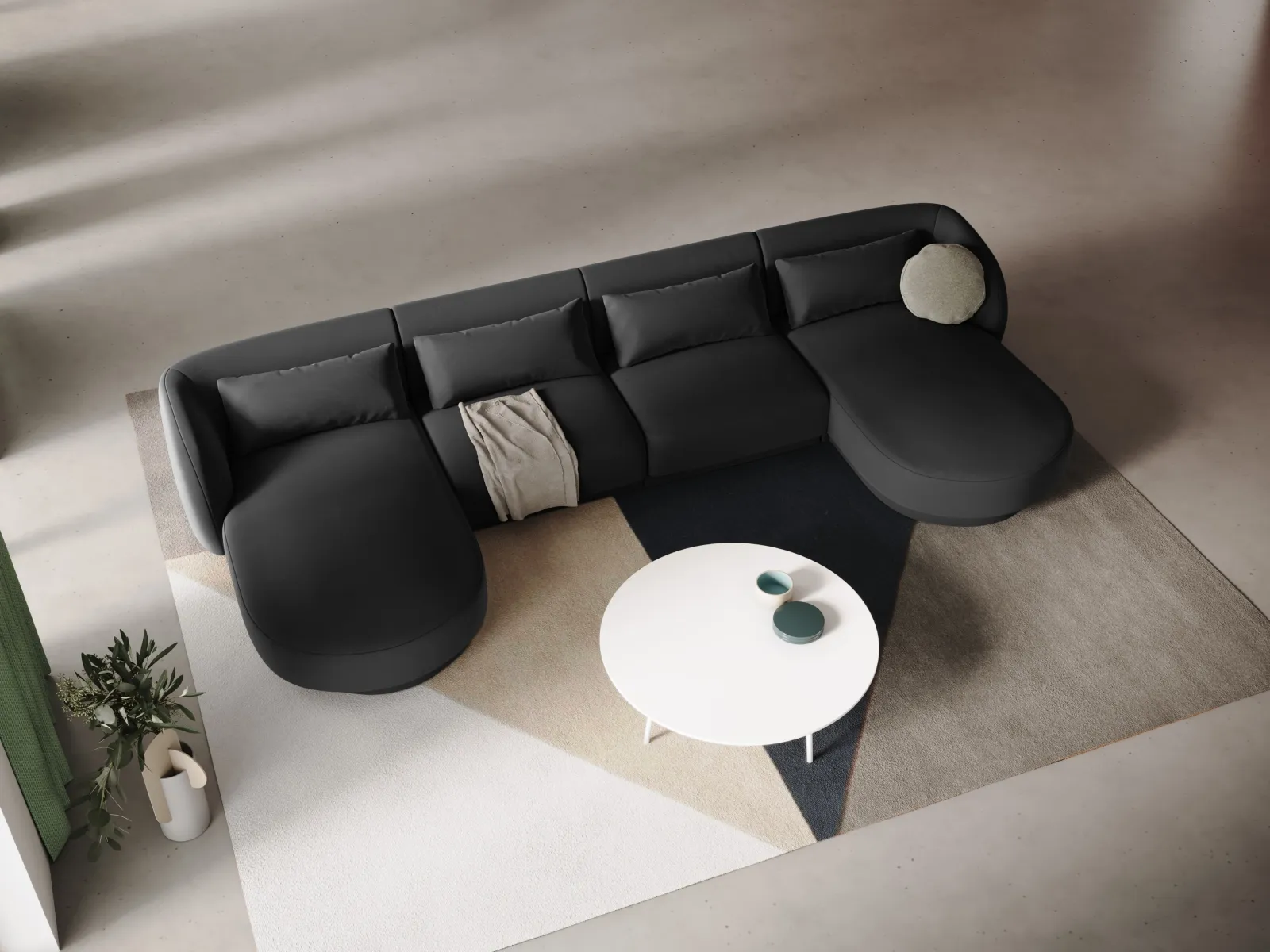 Tulum 5-Sitzer Panorama Sofa aus Samt oder Chenille, 330x156x70 cm - Image 52