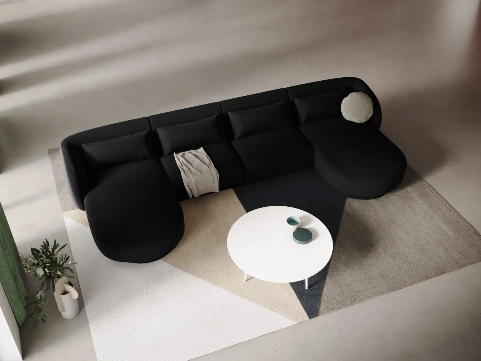 Tulum 5-Sitzer Panorama Sofa aus Samt oder Chenille, 330x156x70 cm - Image 57