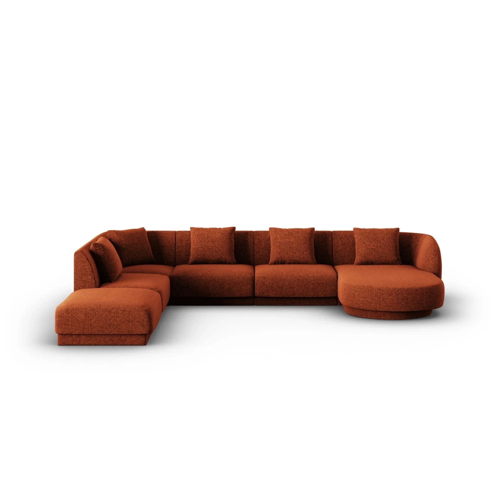 Tulum 6-Sitzer Panorama Ecksofa, Linke Seite, aus Samt oder Chenille, 330x255x70 cm - Image 11