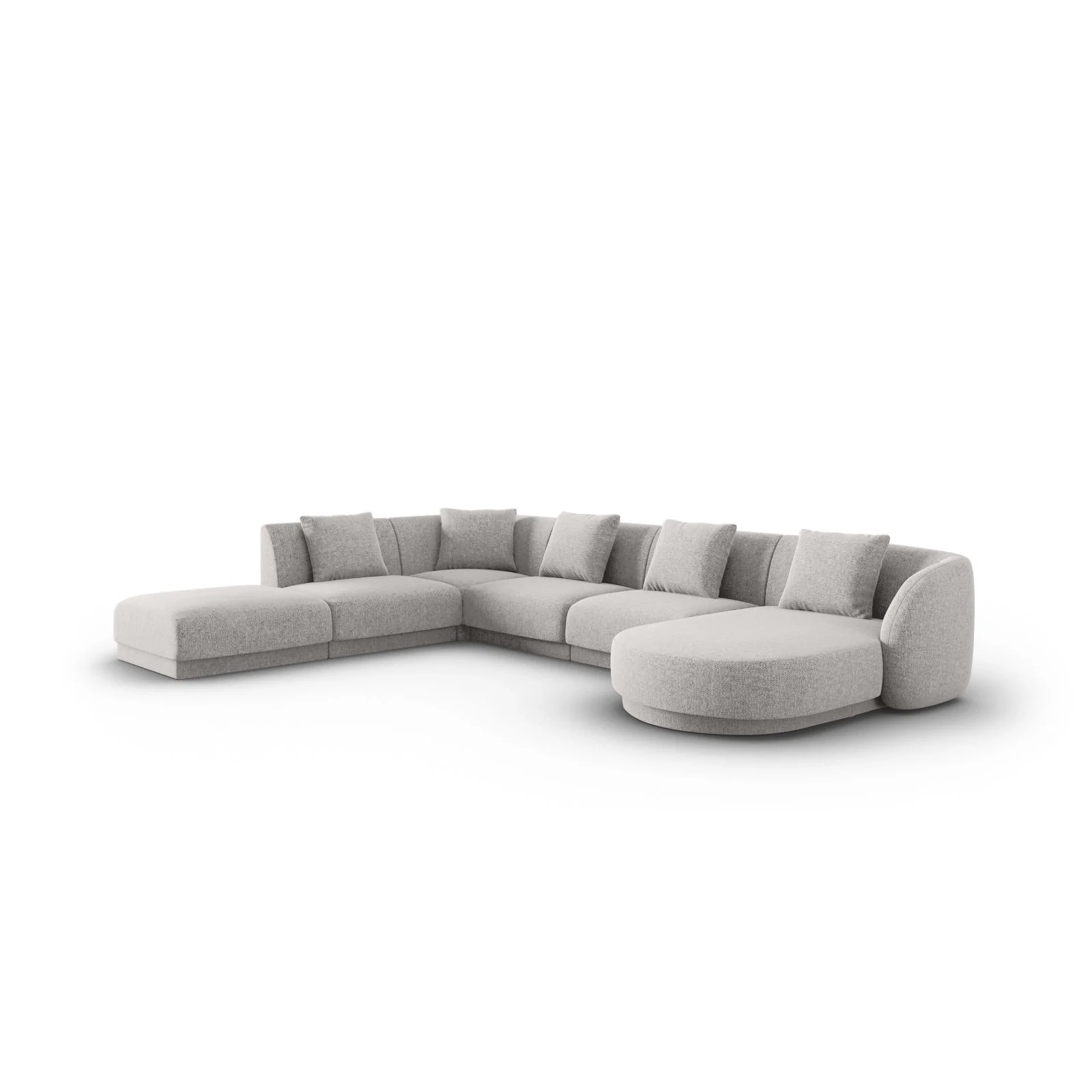Tulum 6-Sitzer Panorama Ecksofa, Linke Seite, aus Samt oder Chenille, 330x255x70 cm - Image 23