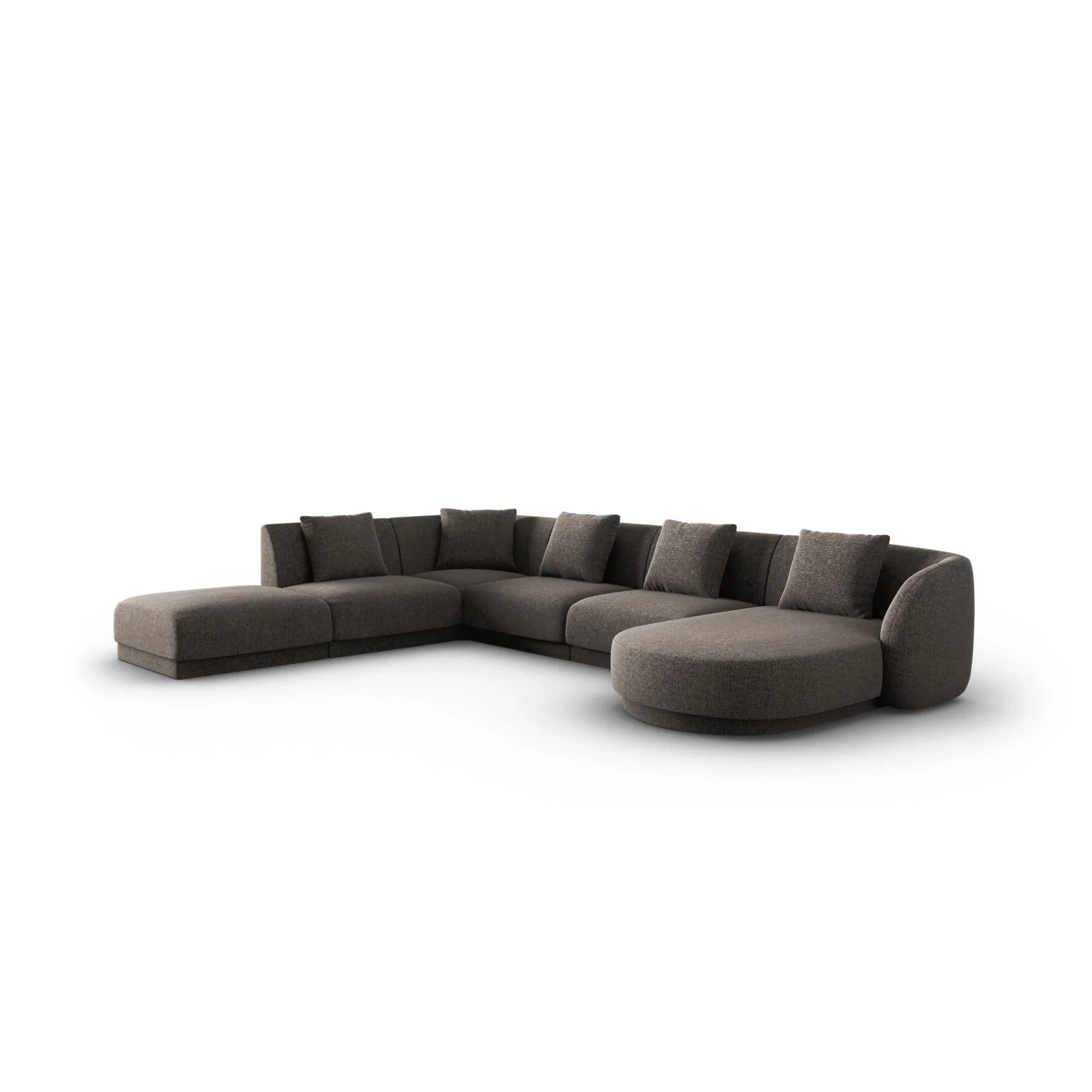 Tulum 6-Sitzer Panorama Ecksofa, Linke Seite, aus Samt oder Chenille, 330x255x70 cm - Image 28