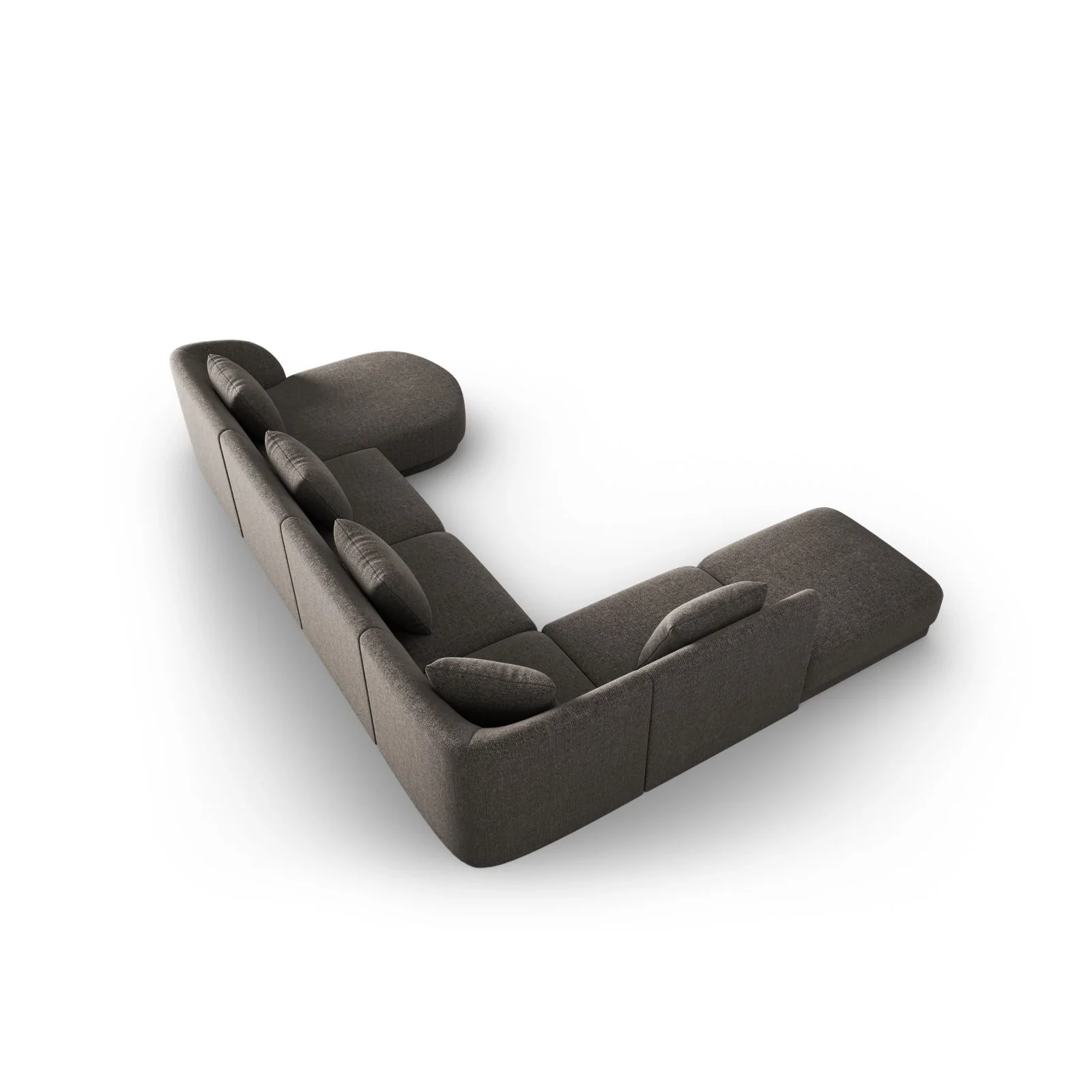 Tulum 6-Sitzer Panorama Ecksofa, Linke Seite, aus Samt oder Chenille, 330x255x70 cm - Image 29