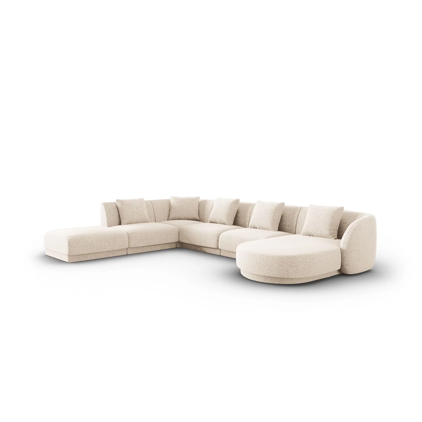 Tulum 6-Sitzer Panorama Ecksofa, Linke Seite, aus Samt oder Chenille, 330x255x70 cm - Image 3