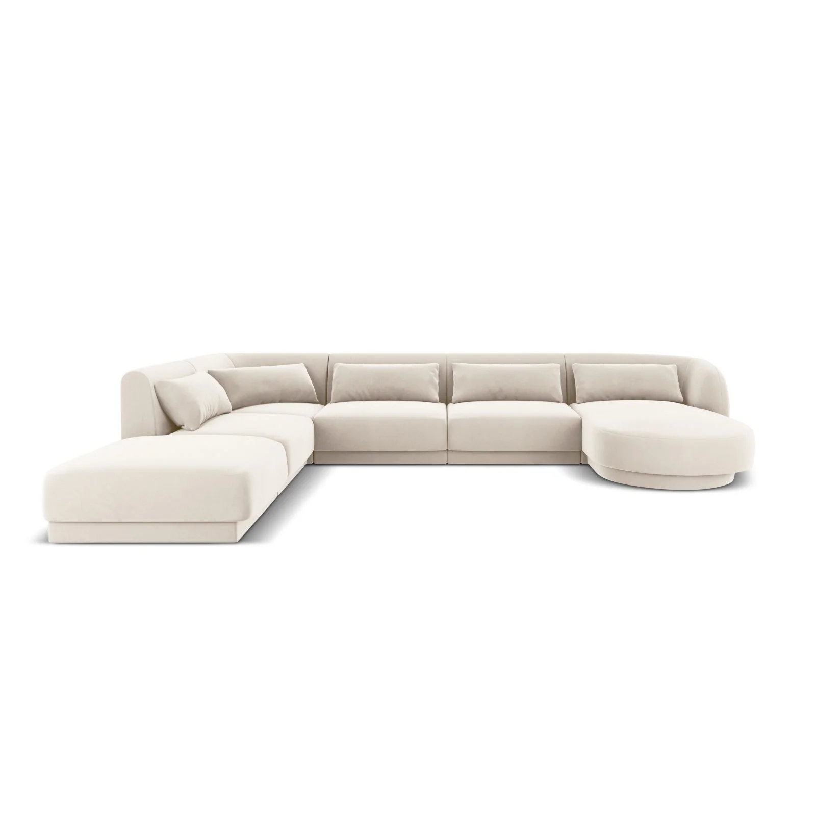 Tulum 6-Sitzer Panorama Ecksofa, Linke Seite, aus Samt oder Chenille, 330x255x70 cm - Image 36