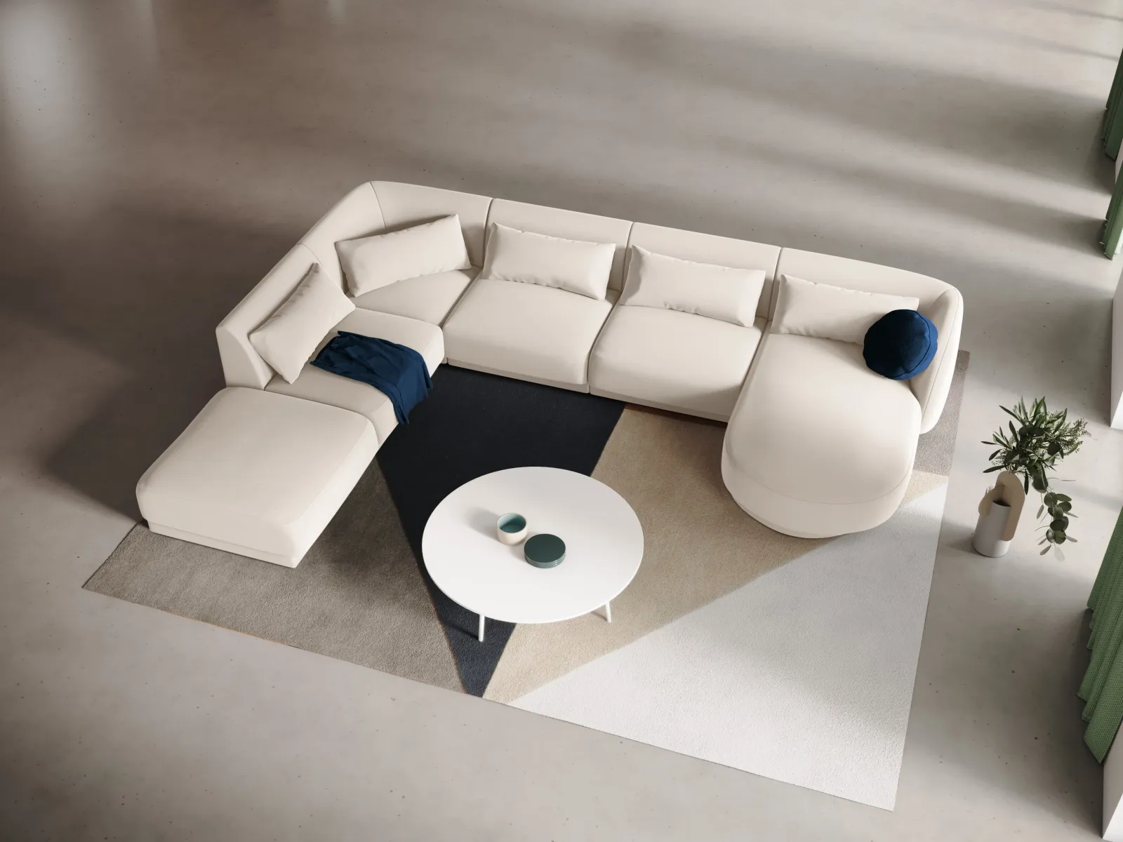 Tulum 6-Sitzer Panorama Ecksofa, Linke Seite, aus Samt oder Chenille, 330x255x70 cm - Image 37