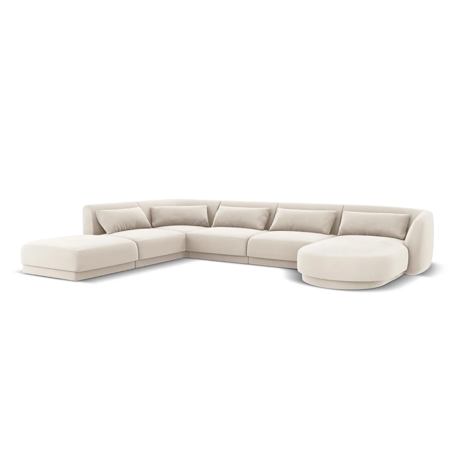 Tulum 6-Sitzer Panorama Ecksofa, Linke Seite, aus Samt oder Chenille, 330x255x70 cm - Image 39
