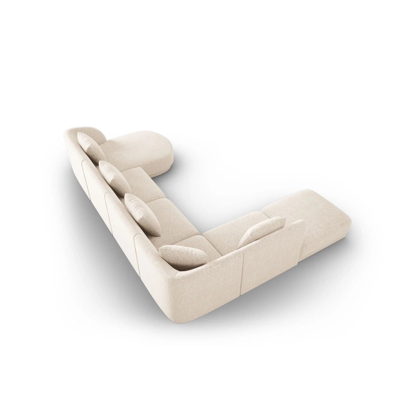 Tulum 6-Sitzer Panorama Ecksofa, Linke Seite, aus Samt oder Chenille, 330x255x70 cm - Image 4