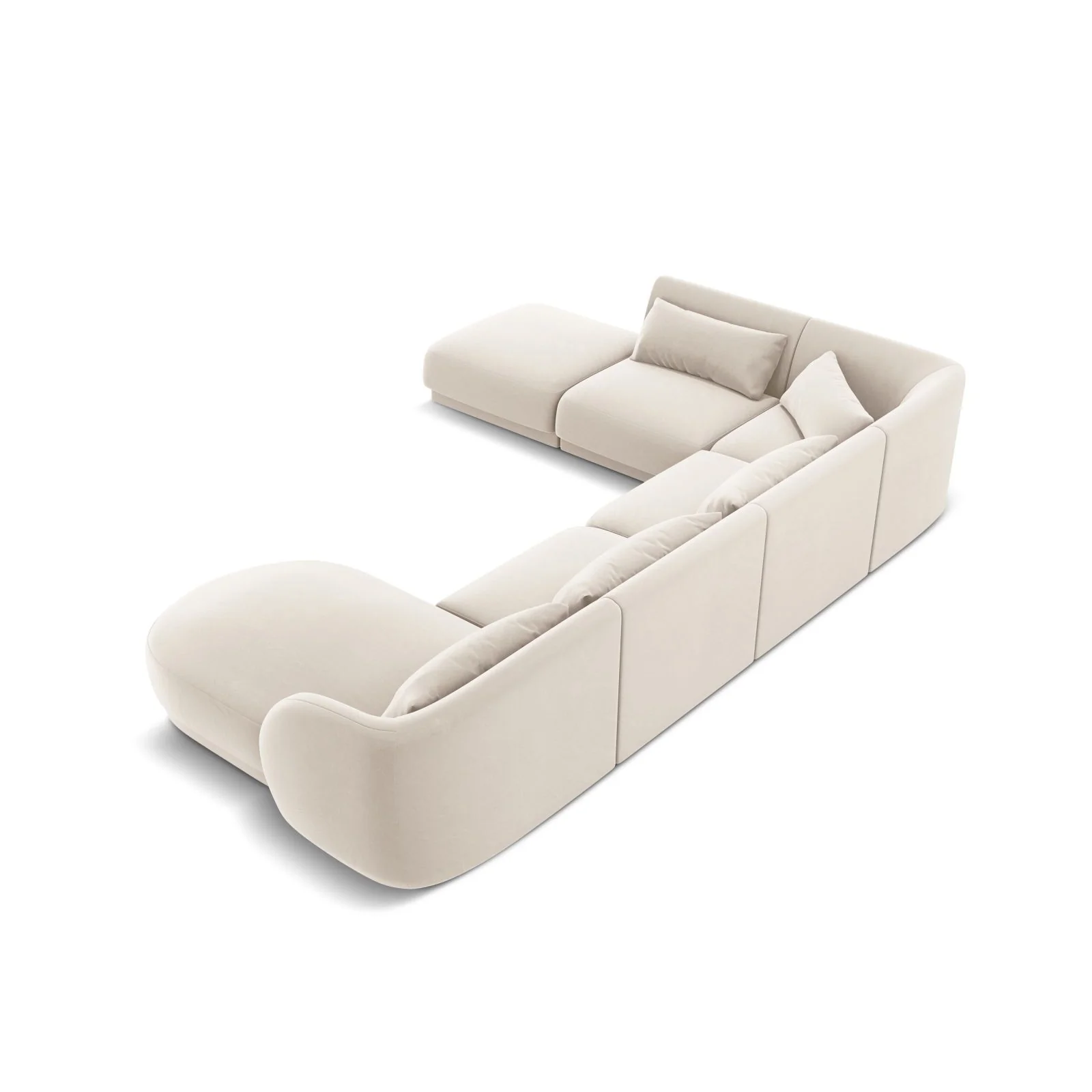 Tulum 6-Sitzer Panorama Ecksofa, Linke Seite, aus Samt oder Chenille, 330x255x70 cm - Image 40