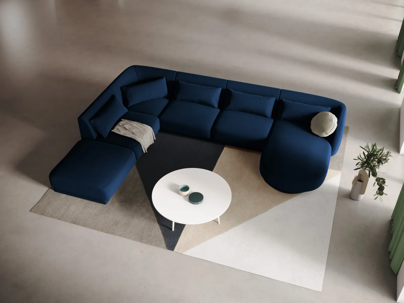 Tulum 6-Sitzer Panorama Ecksofa, Linke Seite, aus Samt oder Chenille, 330x255x70 cm - Image 42