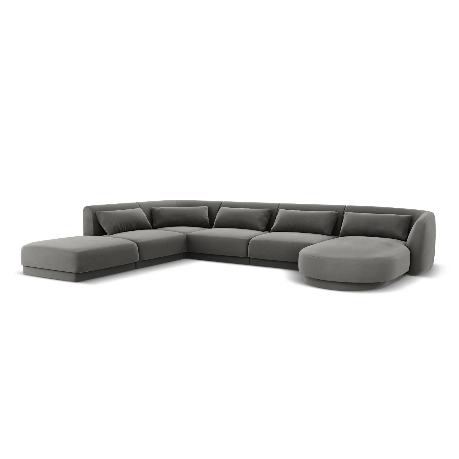 Tulum 6-Sitzer Panorama Ecksofa, Linke Seite, aus Samt oder Chenille, 330x255x70 cm - Image 49