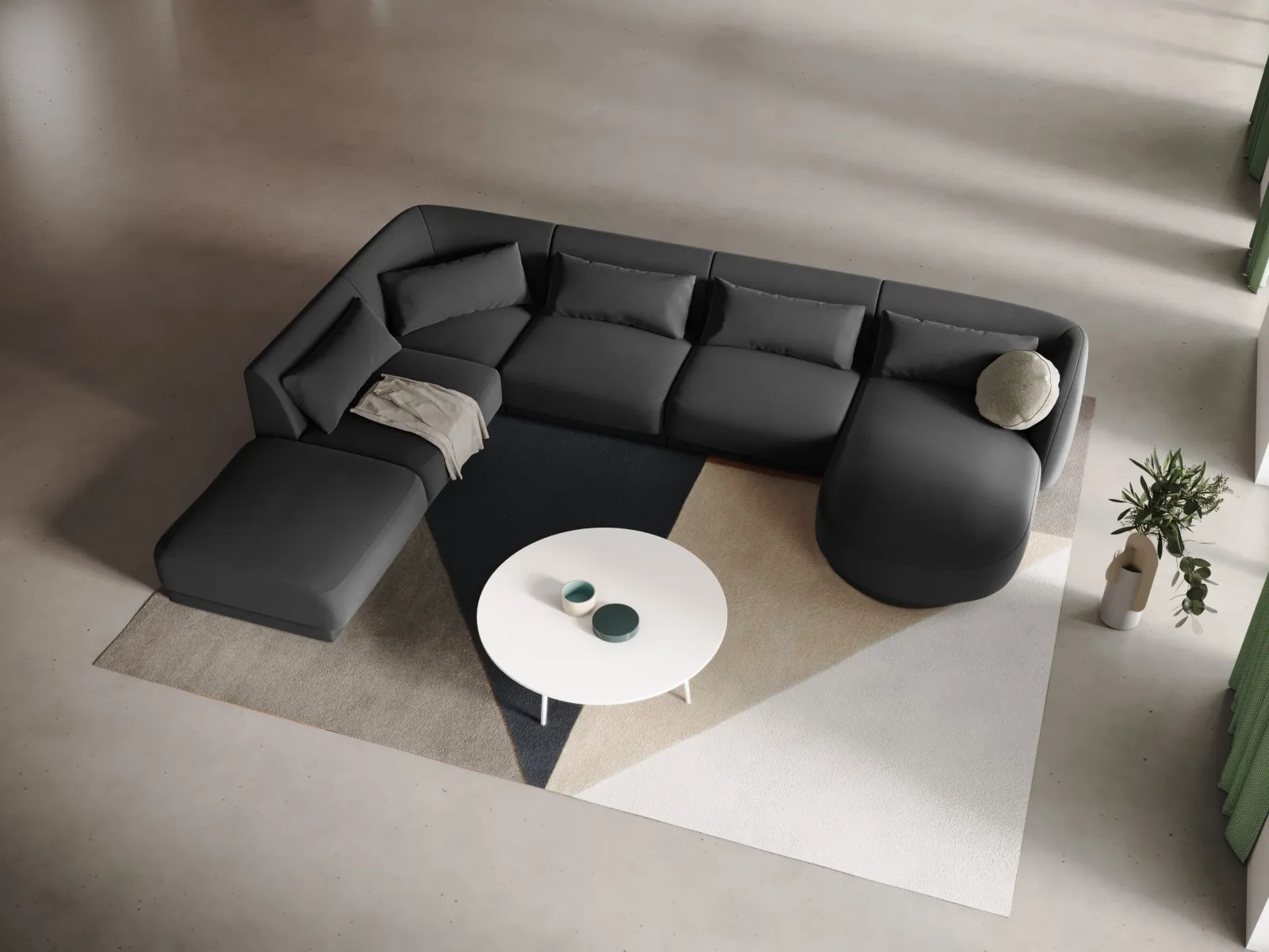 Tulum 6-Sitzer Panorama Ecksofa, Linke Seite, aus Samt oder Chenille, 330x255x70 cm - Image 52