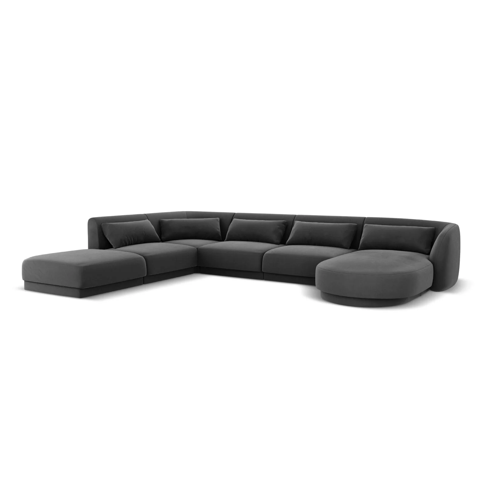 Tulum 6-Sitzer Panorama Ecksofa, Linke Seite, aus Samt oder Chenille, 330x255x70 cm - Image 54