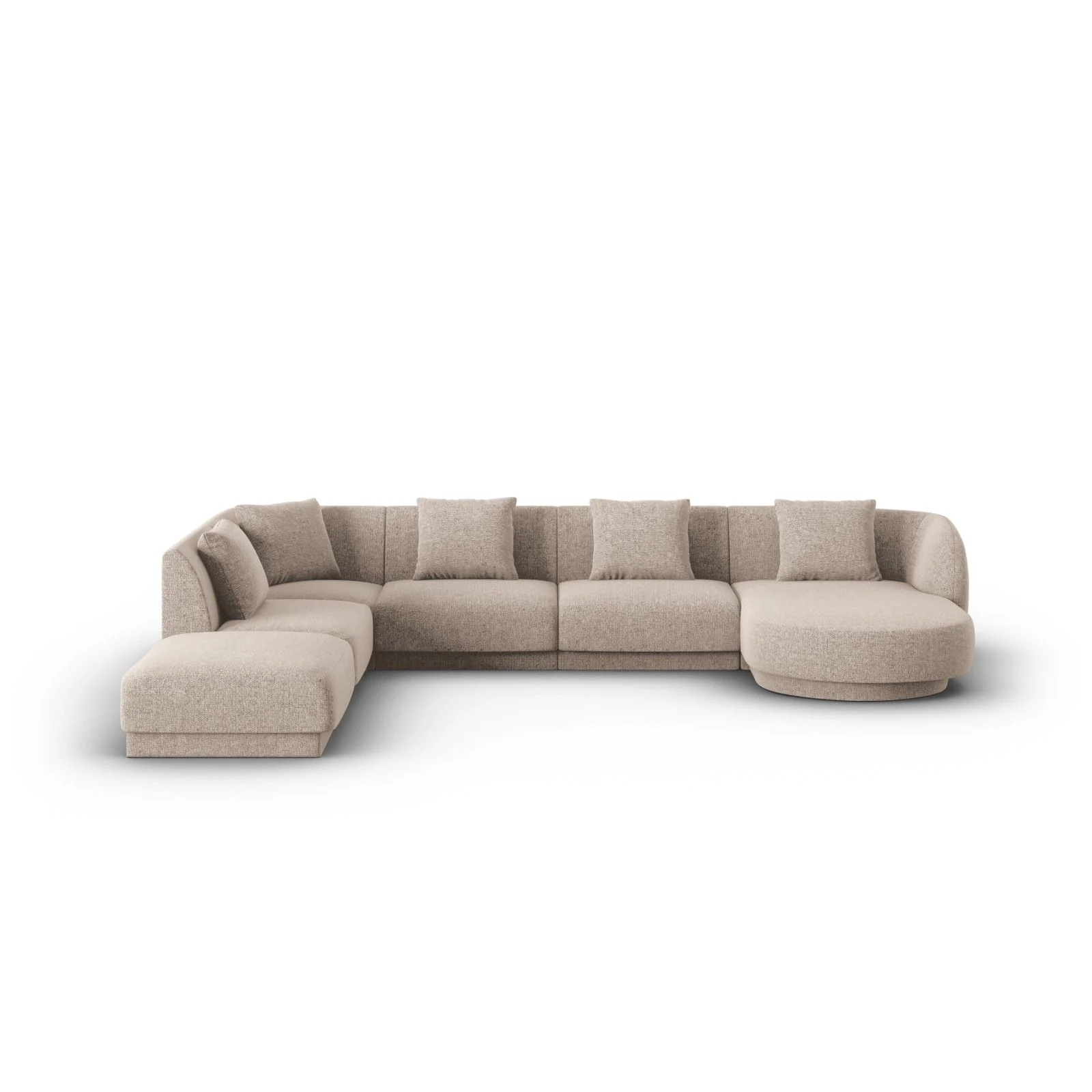 Tulum 6-Sitzer Panorama Ecksofa, Linke Seite, aus Samt oder Chenille, 330x255x70 cm - Image 6