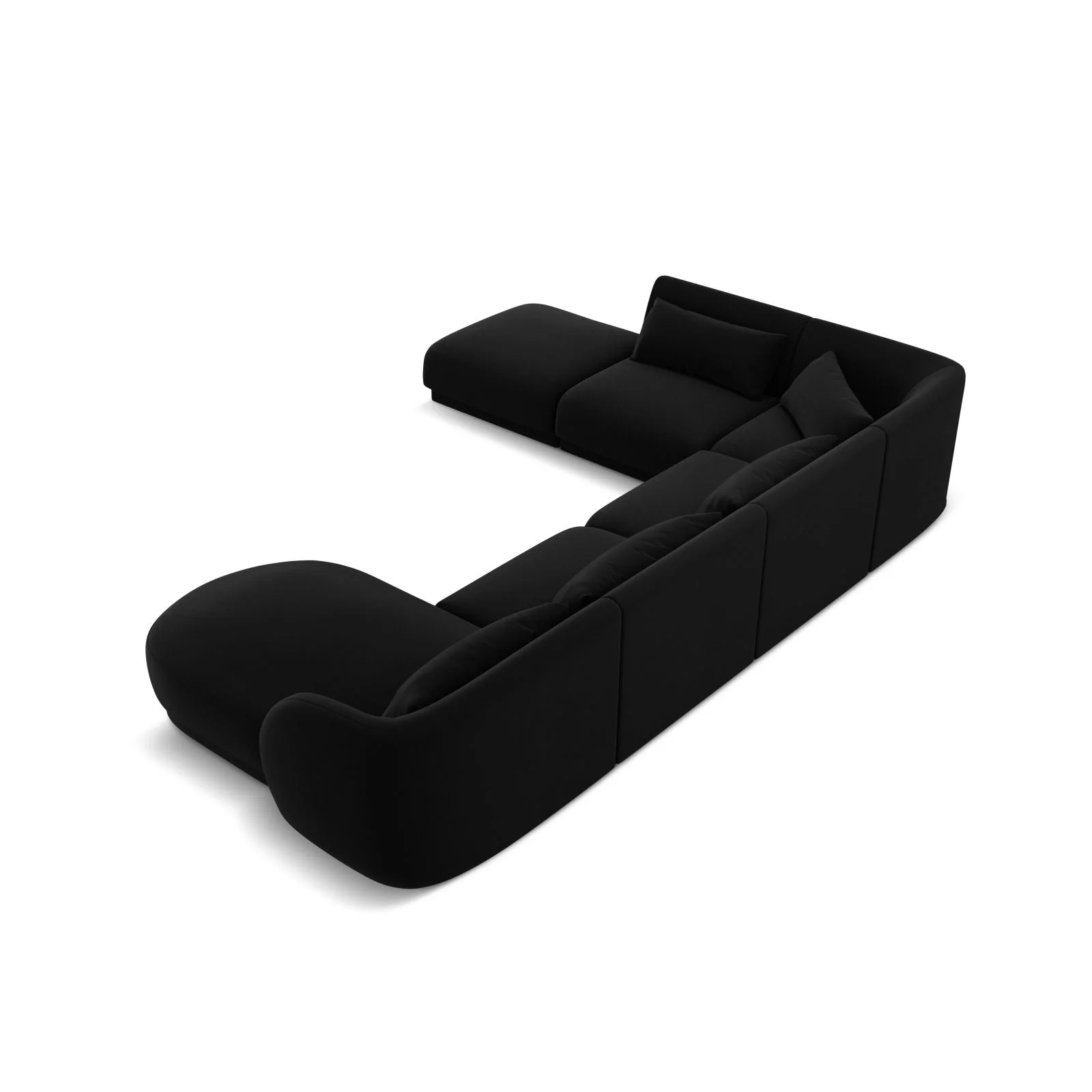 Tulum 6-Sitzer Panorama Ecksofa, Linke Seite, aus Samt oder Chenille, 330x255x70 cm - Image 60