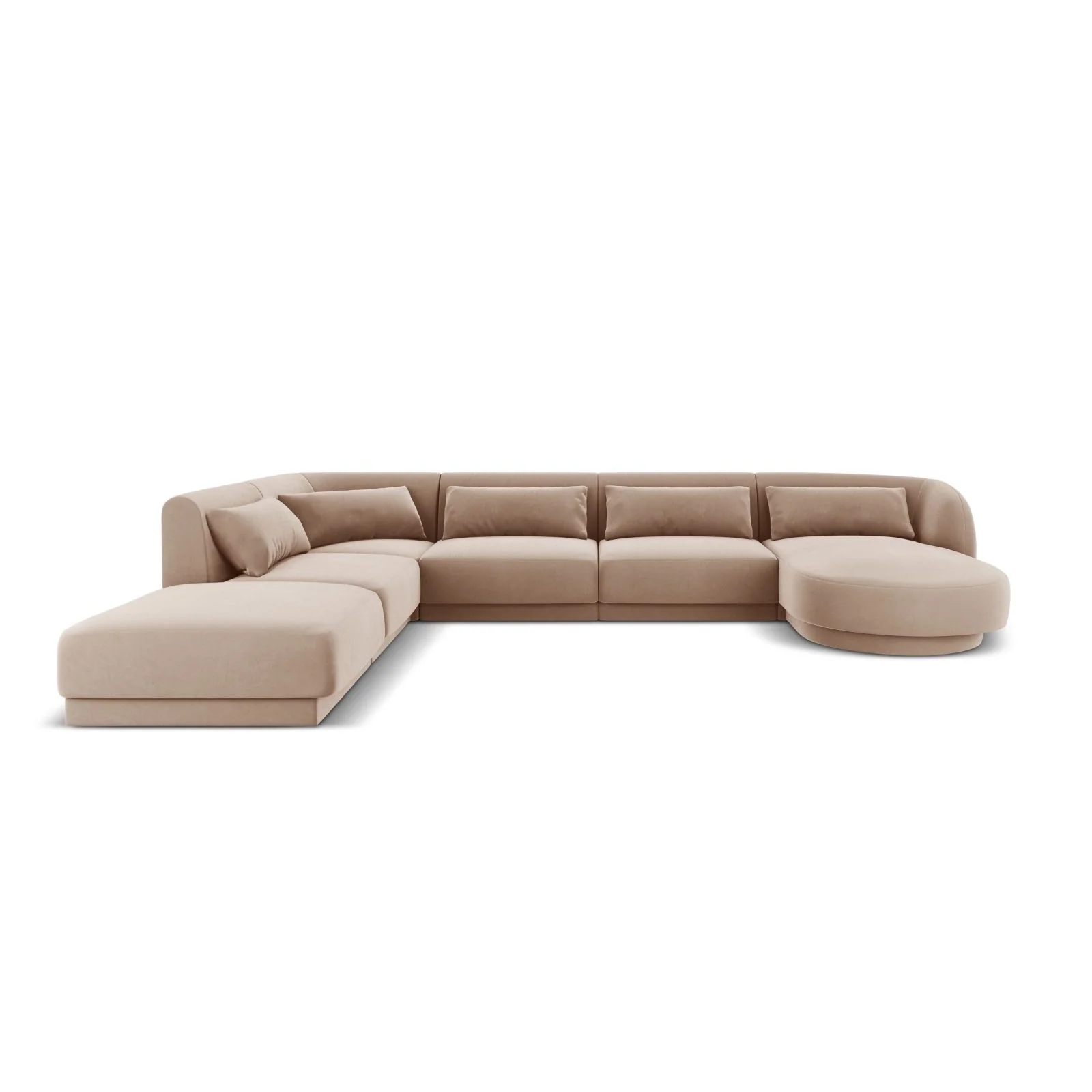 Tulum 6-Sitzer Panorama Ecksofa, Linke Seite, aus Samt oder Chenille, 330x255x70 cm - Image 61