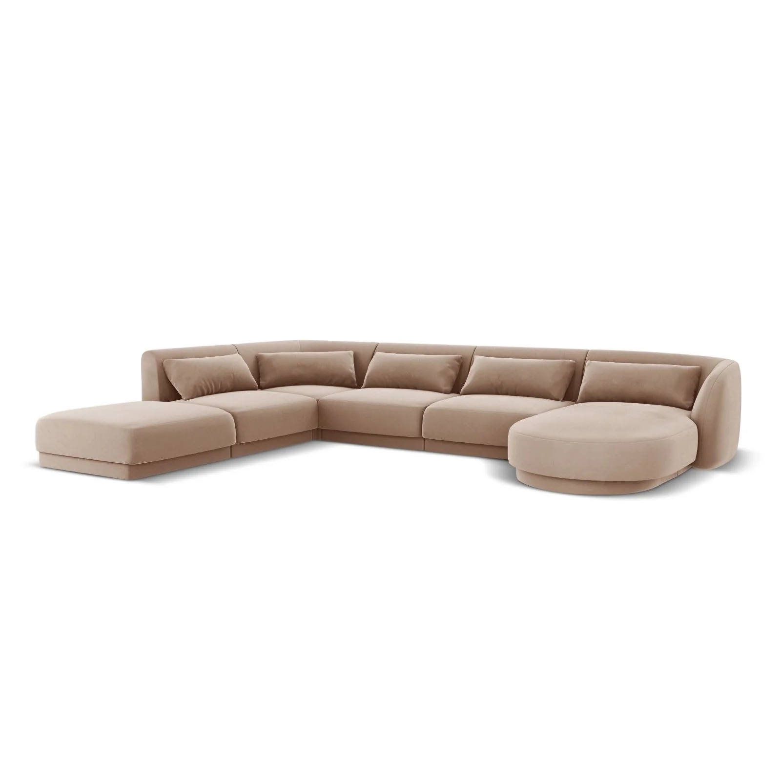 Tulum 6-Sitzer Panorama Ecksofa, Linke Seite, aus Samt oder Chenille, 330x255x70 cm - Image 64