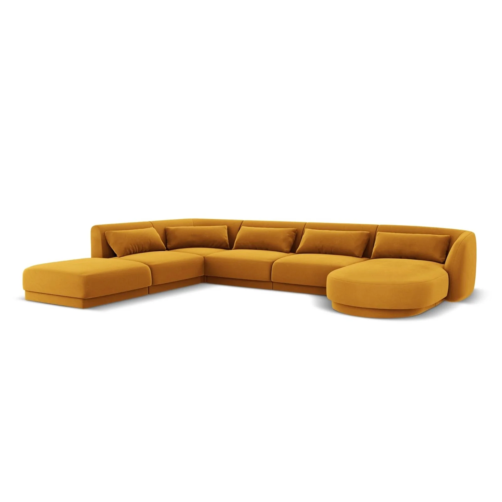 Tulum 6-Sitzer Panorama Ecksofa, Linke Seite, aus Samt oder Chenille, 330x255x70 cm - Image 69