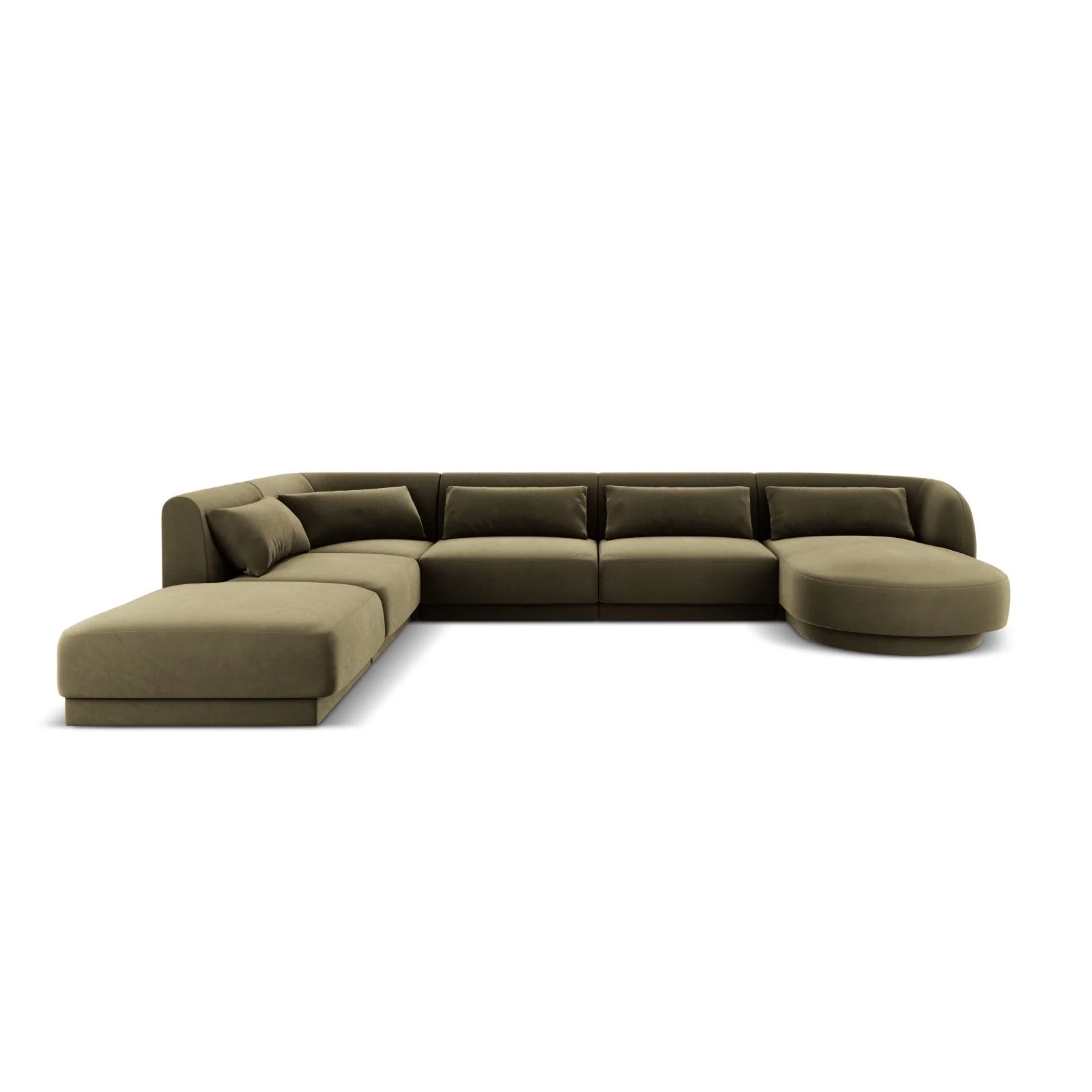 Tulum 6-Sitzer Panorama Ecksofa, Linke Seite, aus Samt oder Chenille, 330x255x70 cm - Image 71
