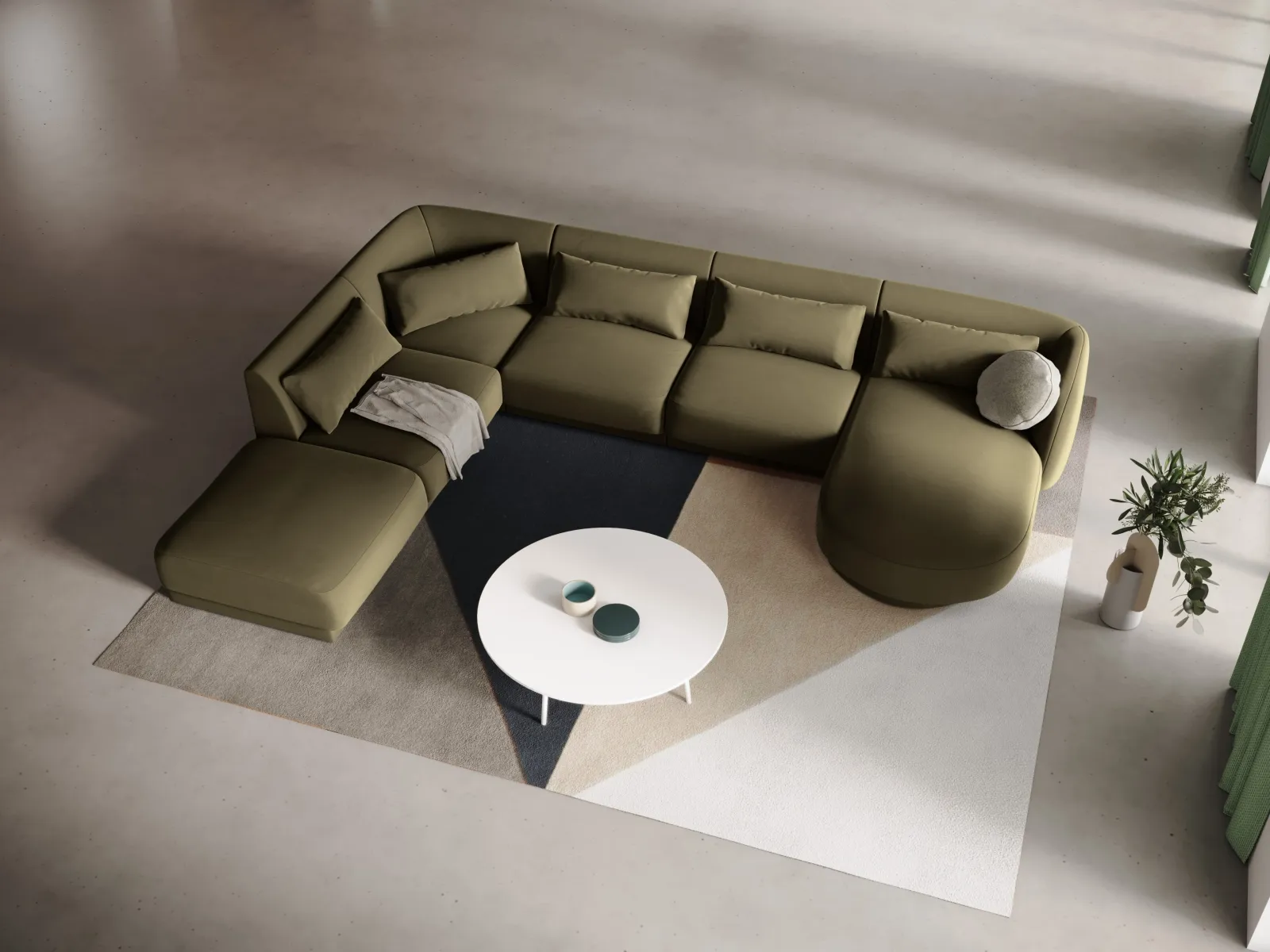 Tulum 6-Sitzer Panorama Ecksofa, Linke Seite, aus Samt oder Chenille, 330x255x70 cm - Image 72
