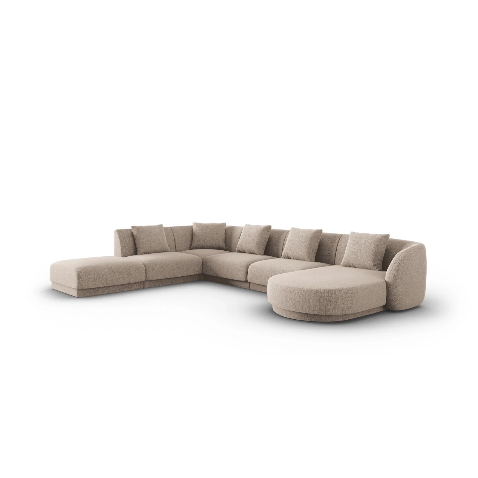 Tulum 6-Sitzer Panorama Ecksofa, Linke Seite, aus Samt oder Chenille, 330x255x70 cm - Image 8