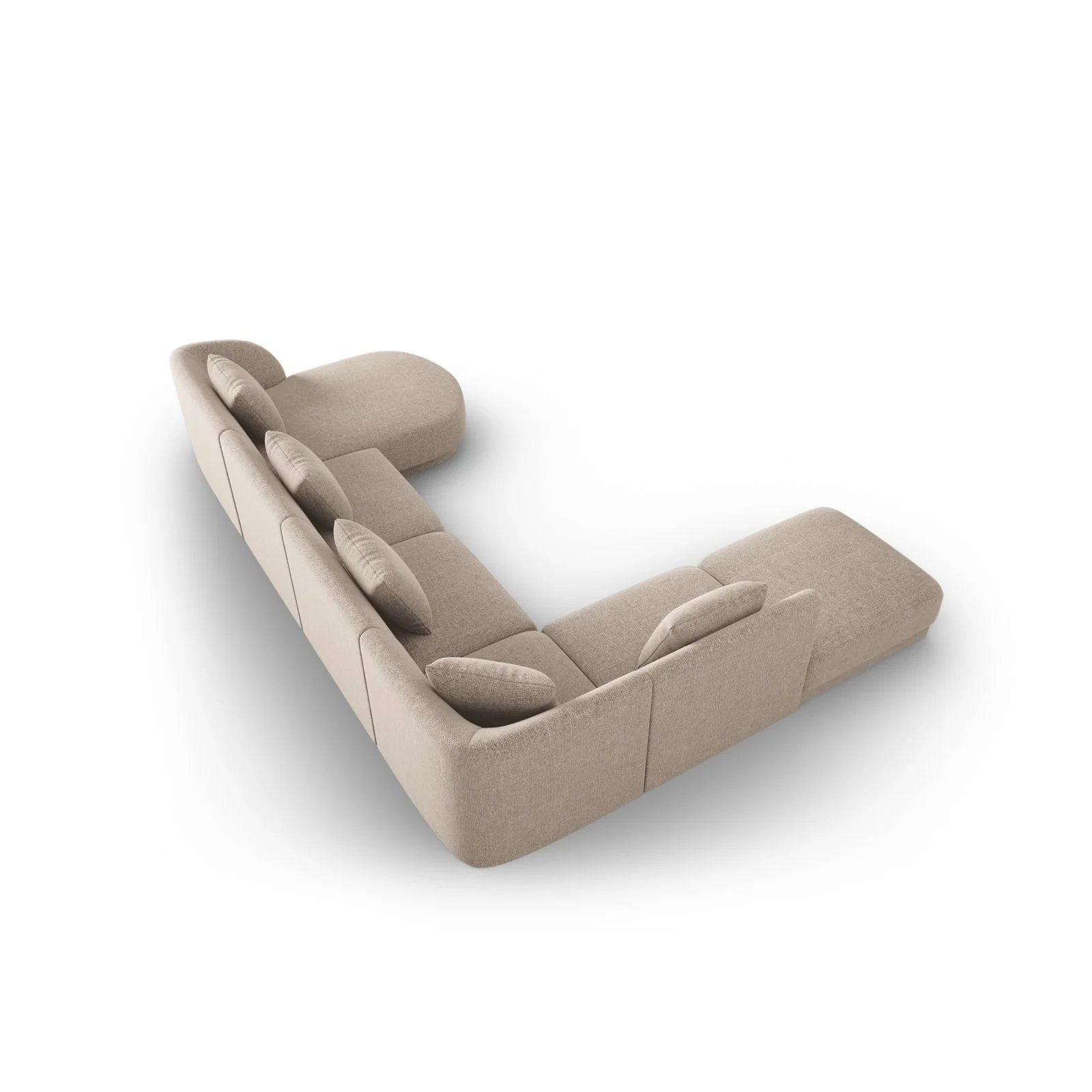 Tulum 6-Sitzer Panorama Ecksofa, Linke Seite, aus Samt oder Chenille, 330x255x70 cm - Image 9