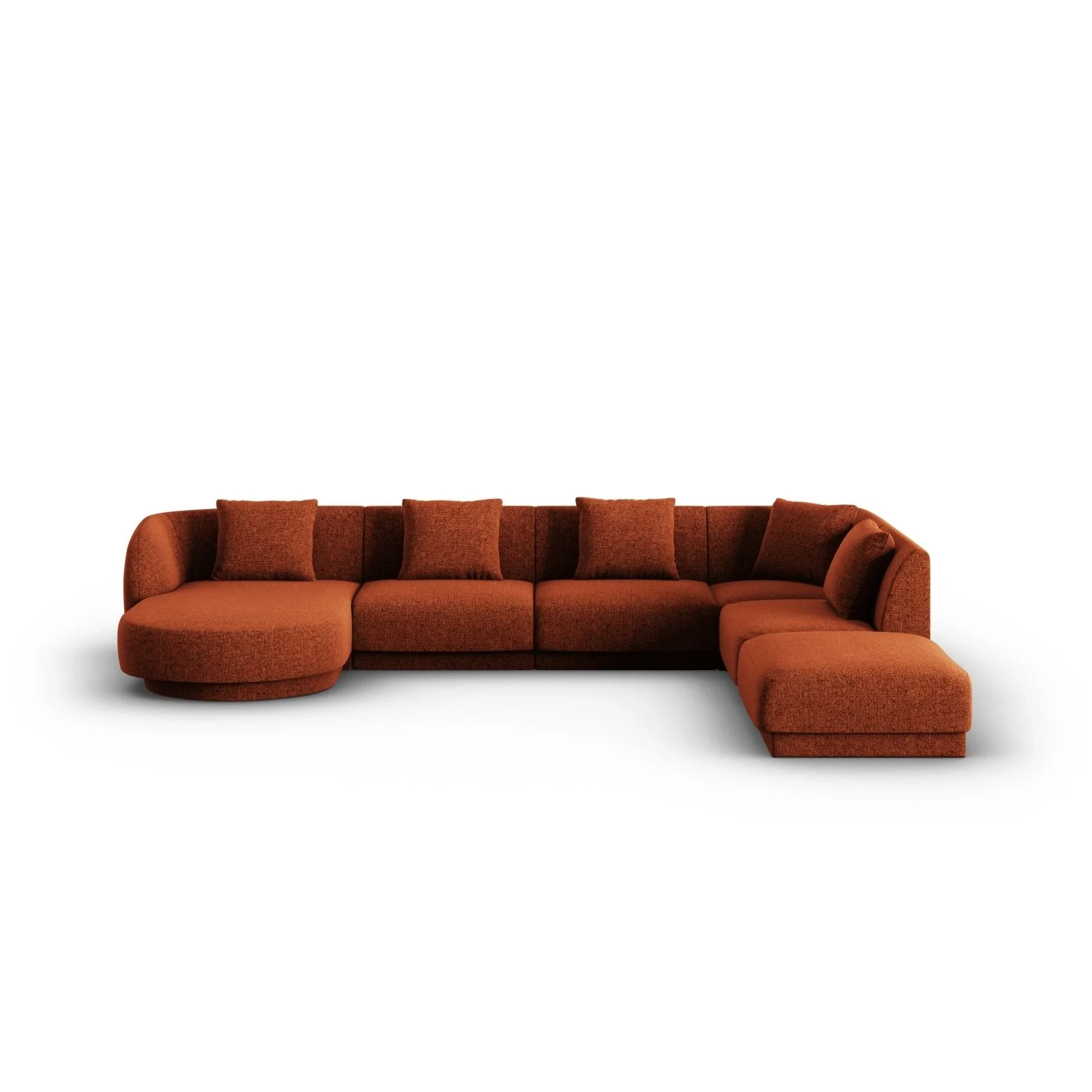 Tulum 6-Sitzer Panorama Ecksofa, Rechte Seite, aus Samt oder Chenille, 330x255x70 cm - Image 11