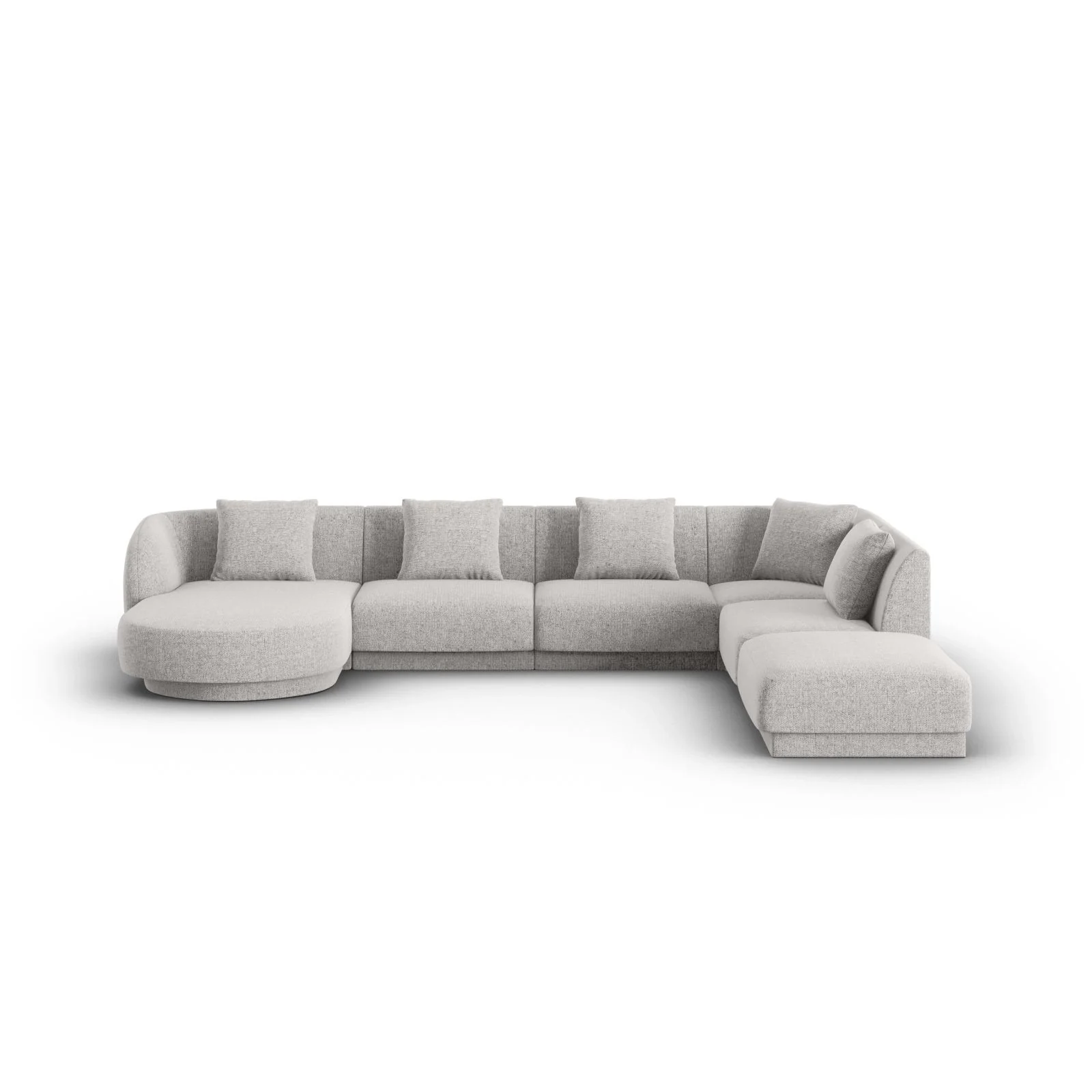Tulum 6-Sitzer Panorama Ecksofa, Rechte Seite, aus Samt oder Chenille, 330x255x70 cm - Image 21