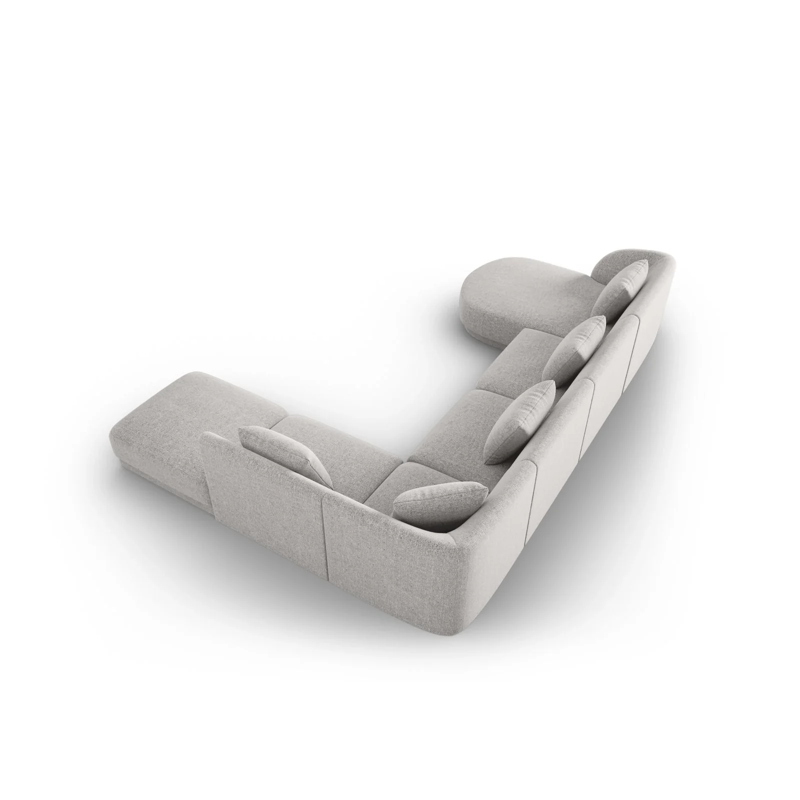 Tulum 6-Sitzer Panorama Ecksofa, Rechte Seite, aus Samt oder Chenille, 330x255x70 cm - Image 24