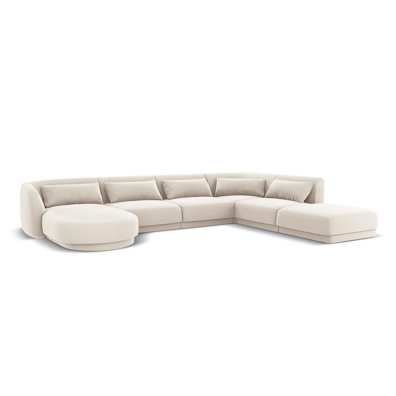 Tulum 6-Sitzer Panorama Ecksofa, Rechte Seite, aus Samt oder Chenille, 330x255x70 cm - Image 39